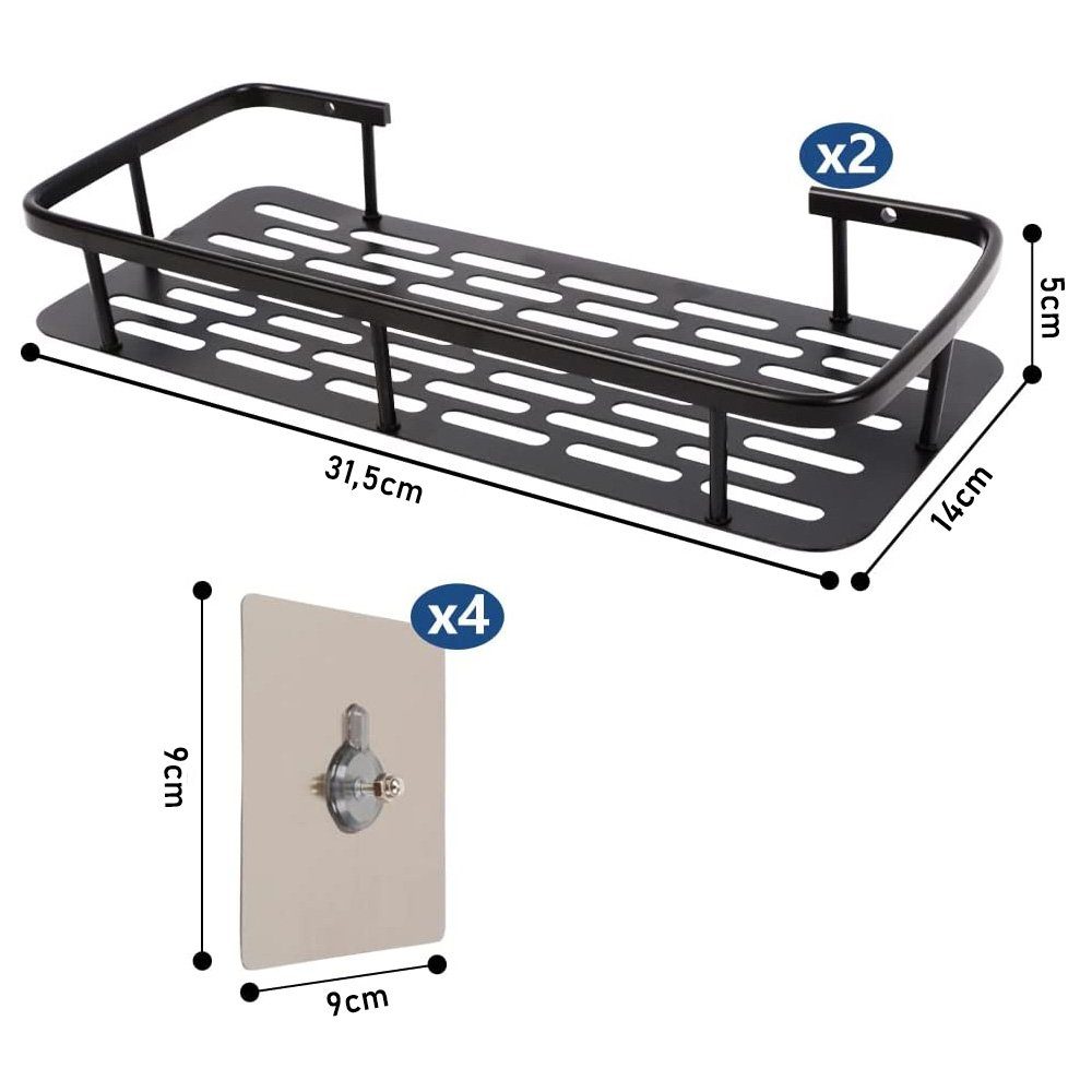 zggzerg Duschregal Duschregal Ohne Bohren, 2 Stück Edelstahl Badezimmeregal günstig online kaufen