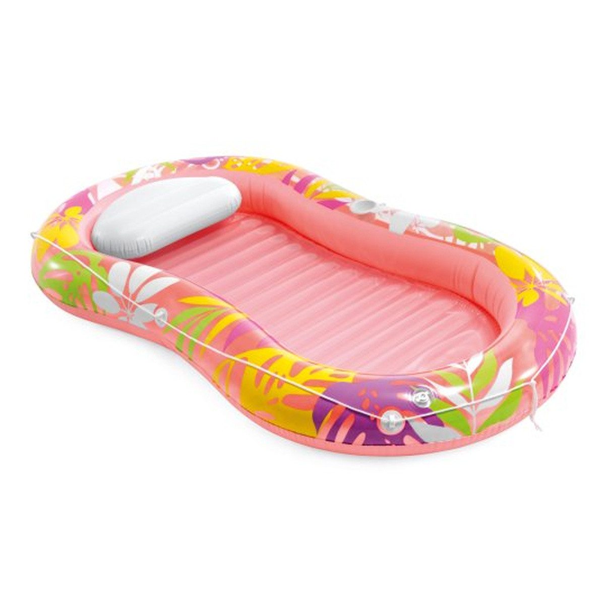 Intex Luftmatratze Luftmatratze Tropical Oasis Lounger 206x122x23cm, mit aufblasbarem Kopfkissen
