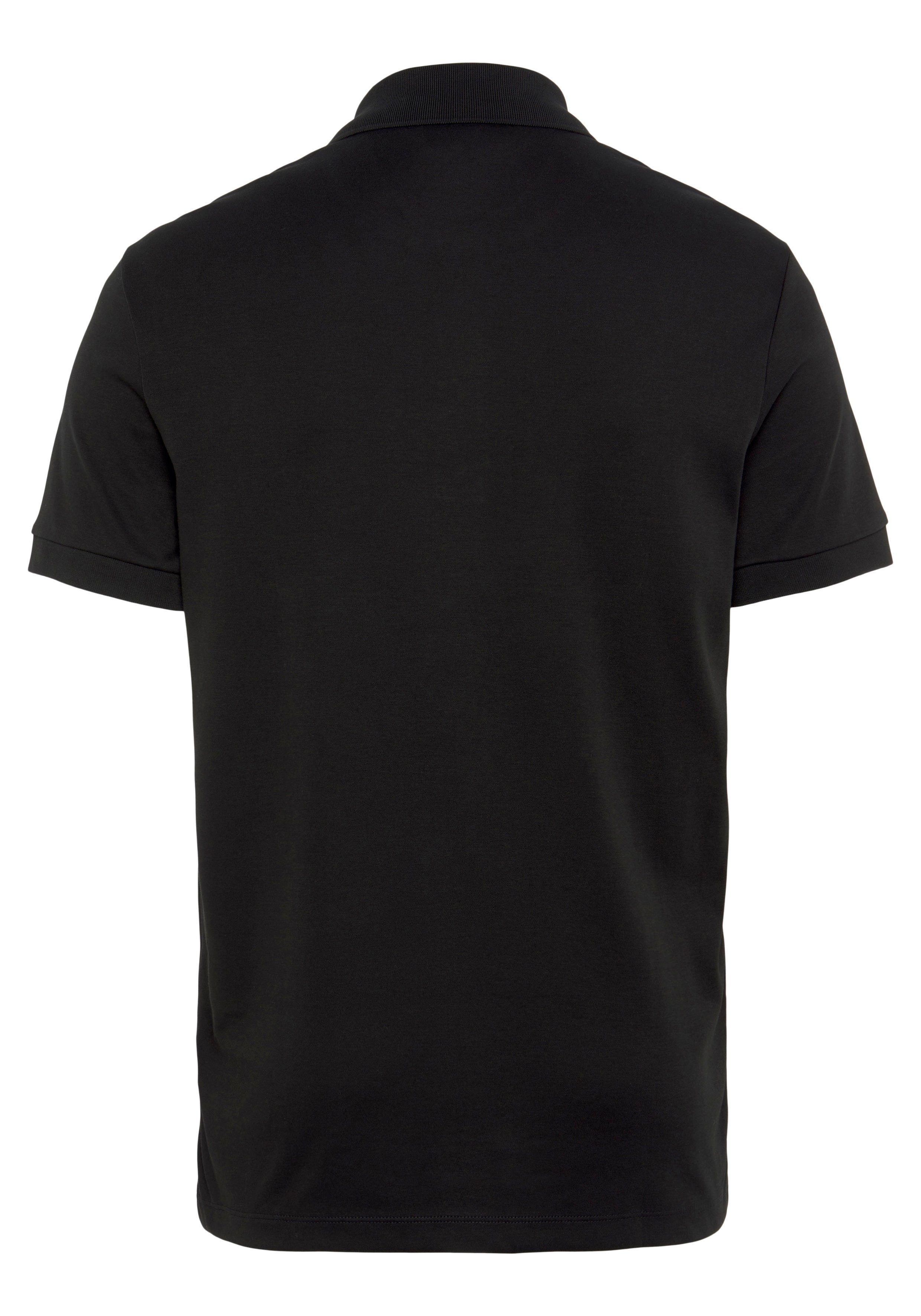 Lacoste Poloshirt Jersey mit klassischer black Brust Stickerei Lacoste-Krokodil der auf