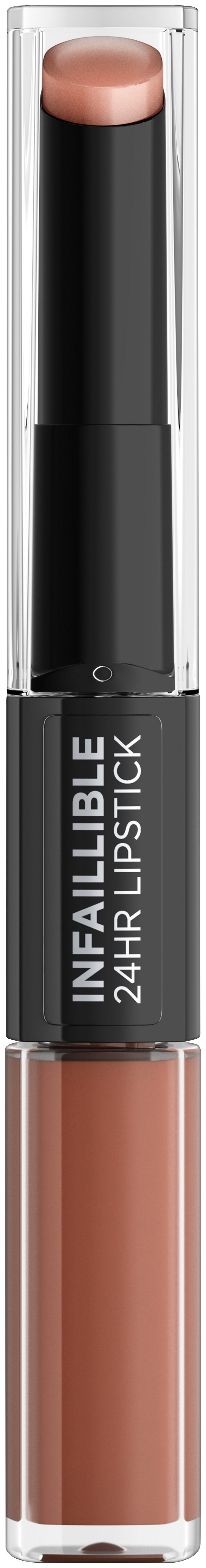 L'ORÉAL PARIS Lippenstift INFAILLIBLE 2-STEP LIP STICK, mit pflegendem Material, für geschmeidige Lippen, 24h Halt