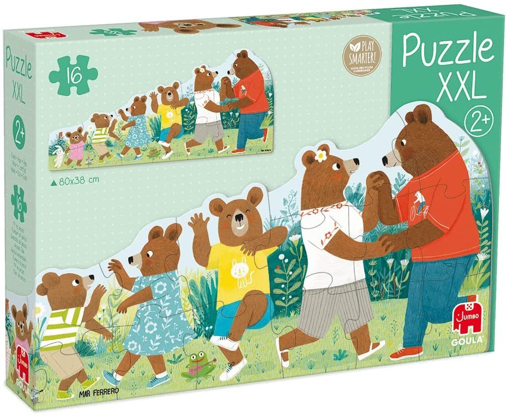 Goula Puzzle Goula 55266 Bärenfamilie 16 Teile Puzzle XXL, 16 Puzzleteile, Made in Europe