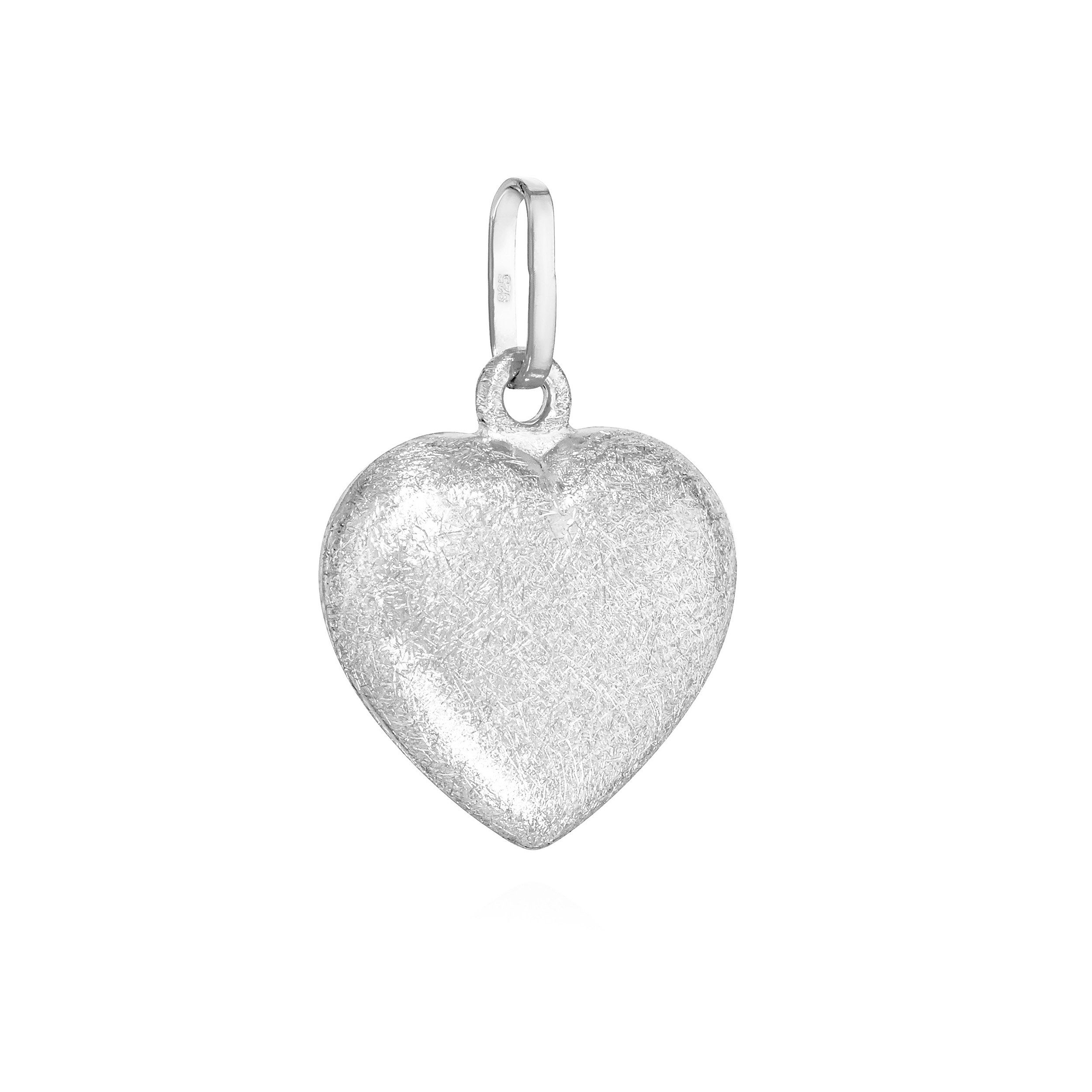 NKlaus Kettenanhänger Kettenanhänger Herz Eismatt 925 Silber rhodiniert 8x6mm Damen Amulett
