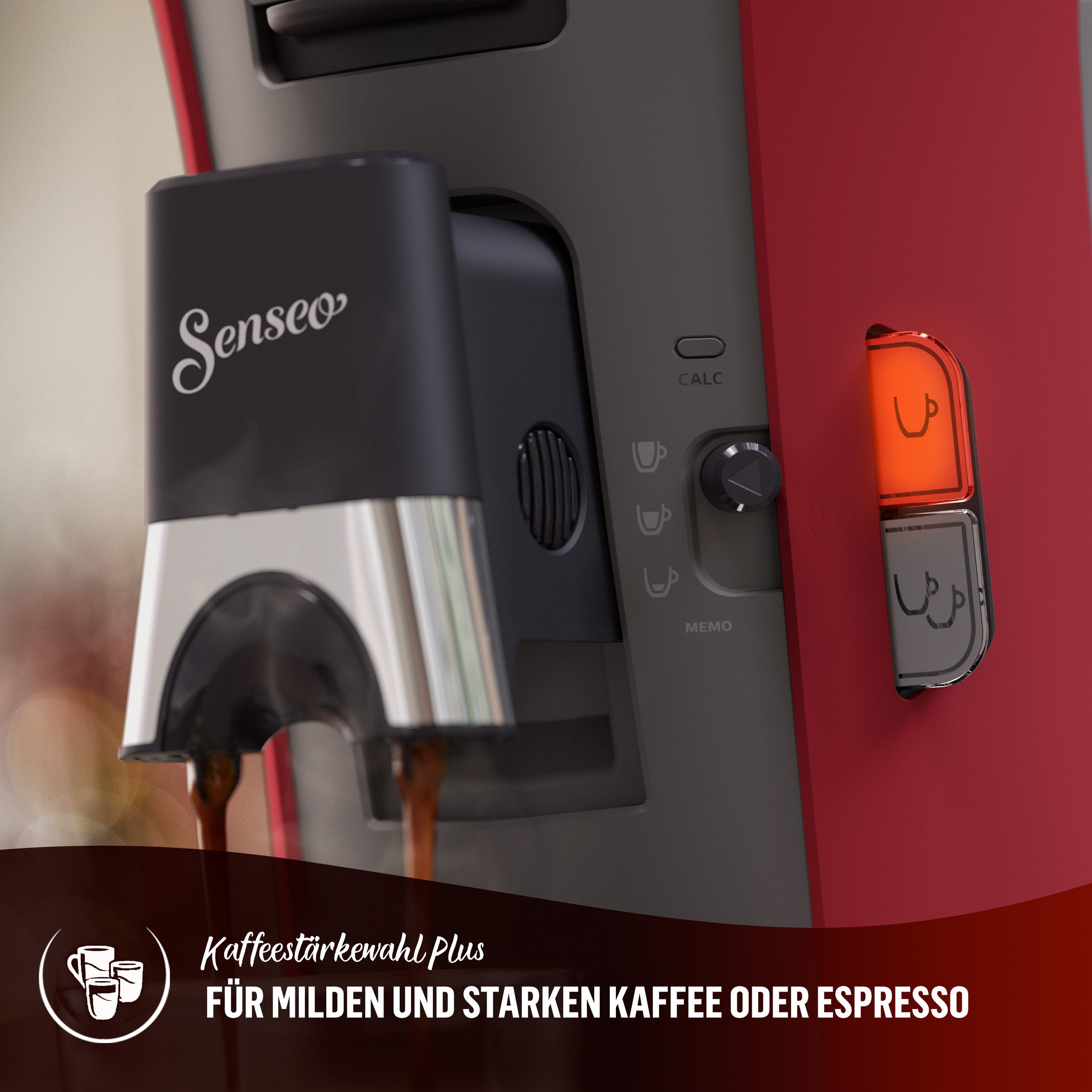 Philips Senseo Kaffeepadmaschine Select CSA240/90, mit drei Kaffee-Einstellungen, aus 21% rec. Plastik, Memo-Funktion