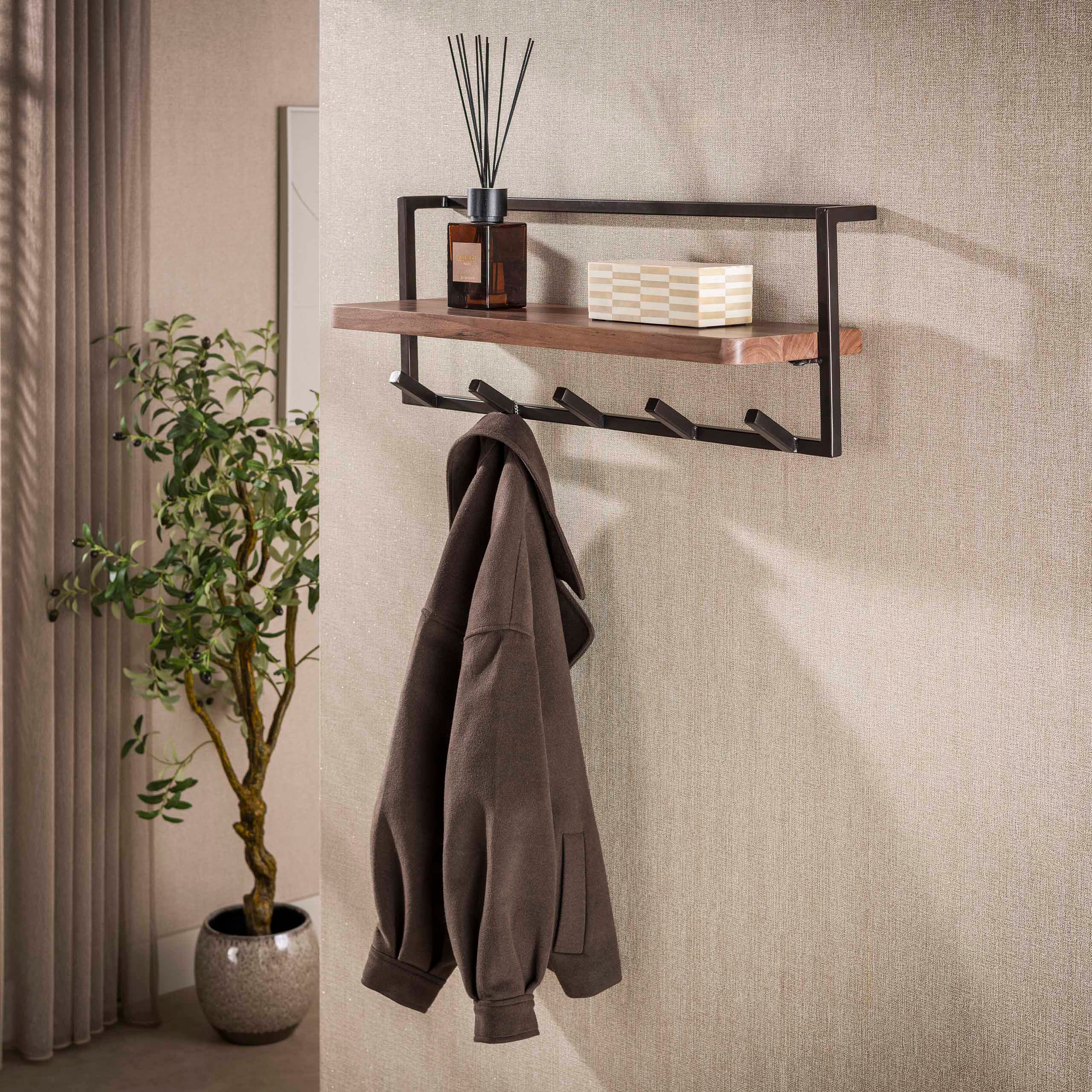 Sitheim® Wandgarderobe Garderobe Air Pure / Massiv Akazie braun (1 St)