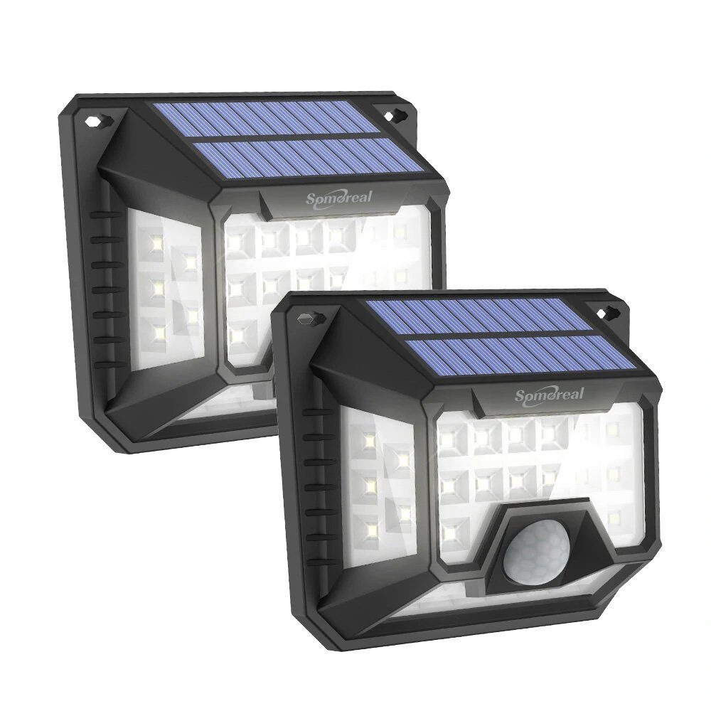 Solmore LED Solarleuchte SM-OLT3, LED fest integriert, Kaltweiß, 32 LED,  120°PIR Sensor Weitwinkel