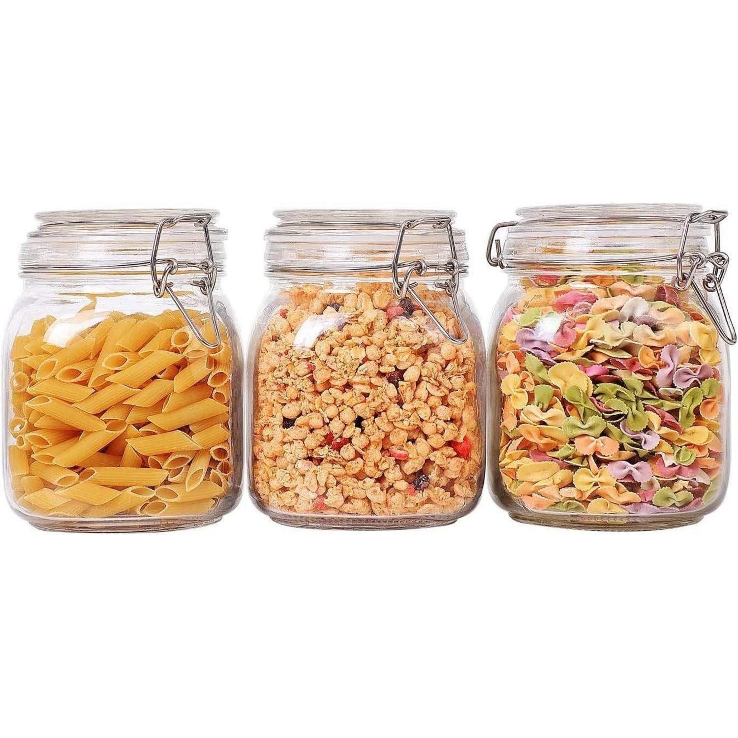 LuxusKollektion Einmachglas Einmachglas Bügelverschluss 3er Set Fermentierglas Deckel 1 L