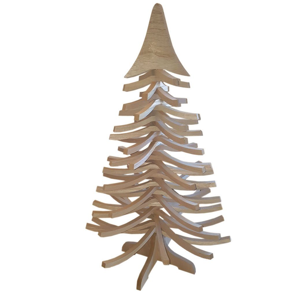 Deko AS 85x50 Tannenbaum-Weihnachtsbaum (furnier), langlebig Holzbaum 20085, natur - "Klapptanne" - Weihnachtsbaum cm Künstlicher - platzsparend