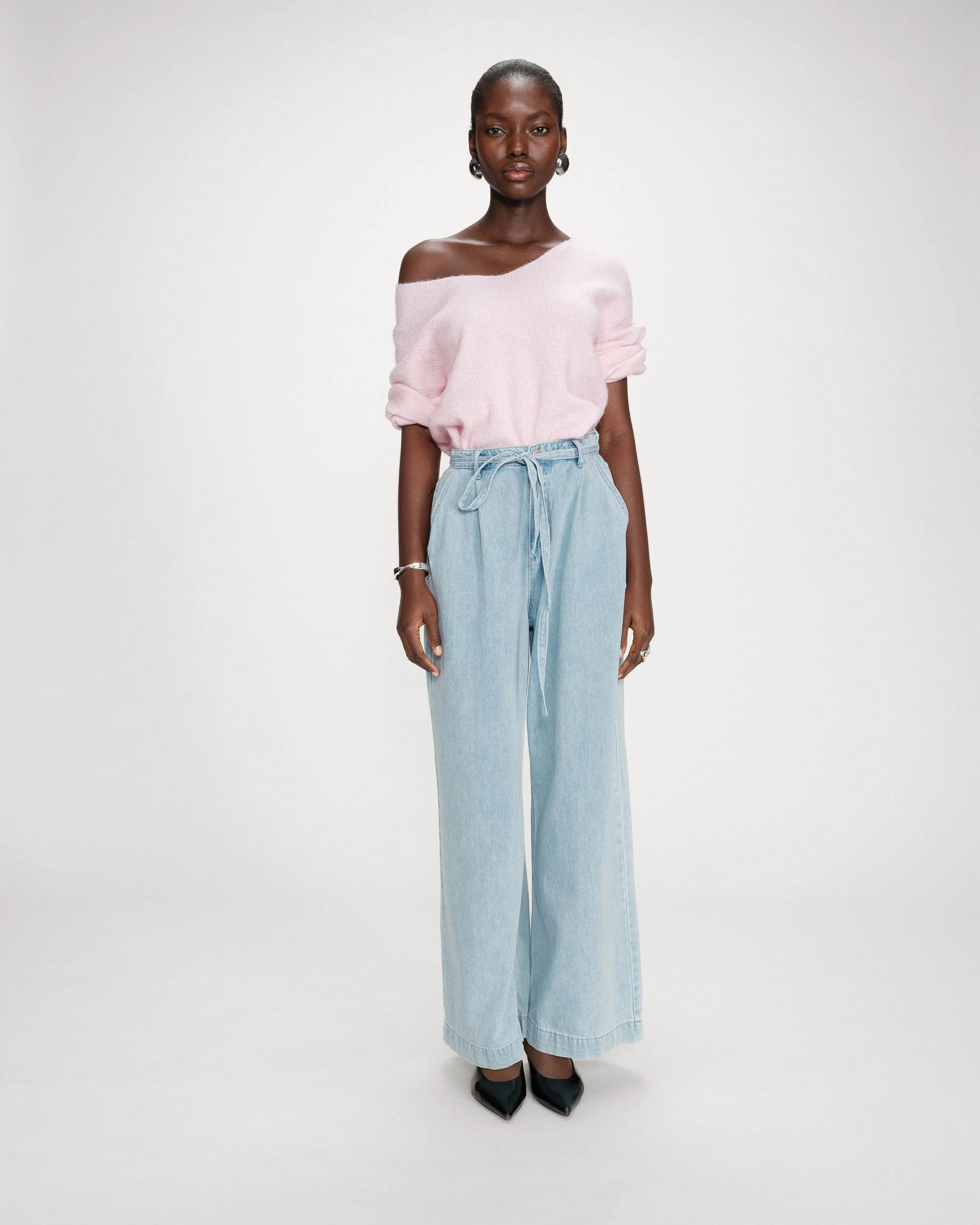 Grace & Mila Weite Jeans BAGGY HOSE TAILLE ELASTIQUE POMPOM - Baggyjeans - Damenhose