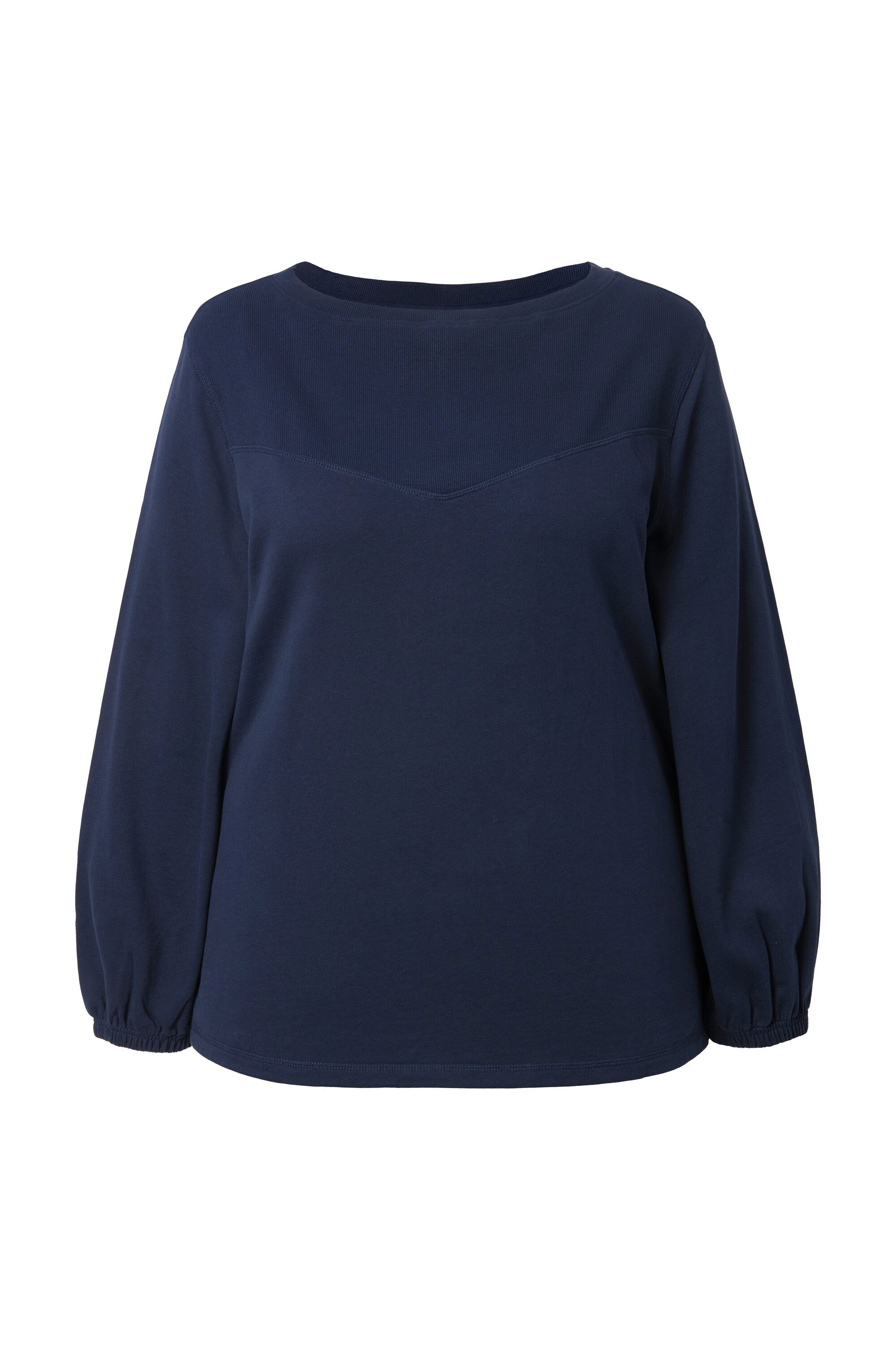 Sweatshirt Sweater U-Boot-Ausschnitt Ballon-Langarm