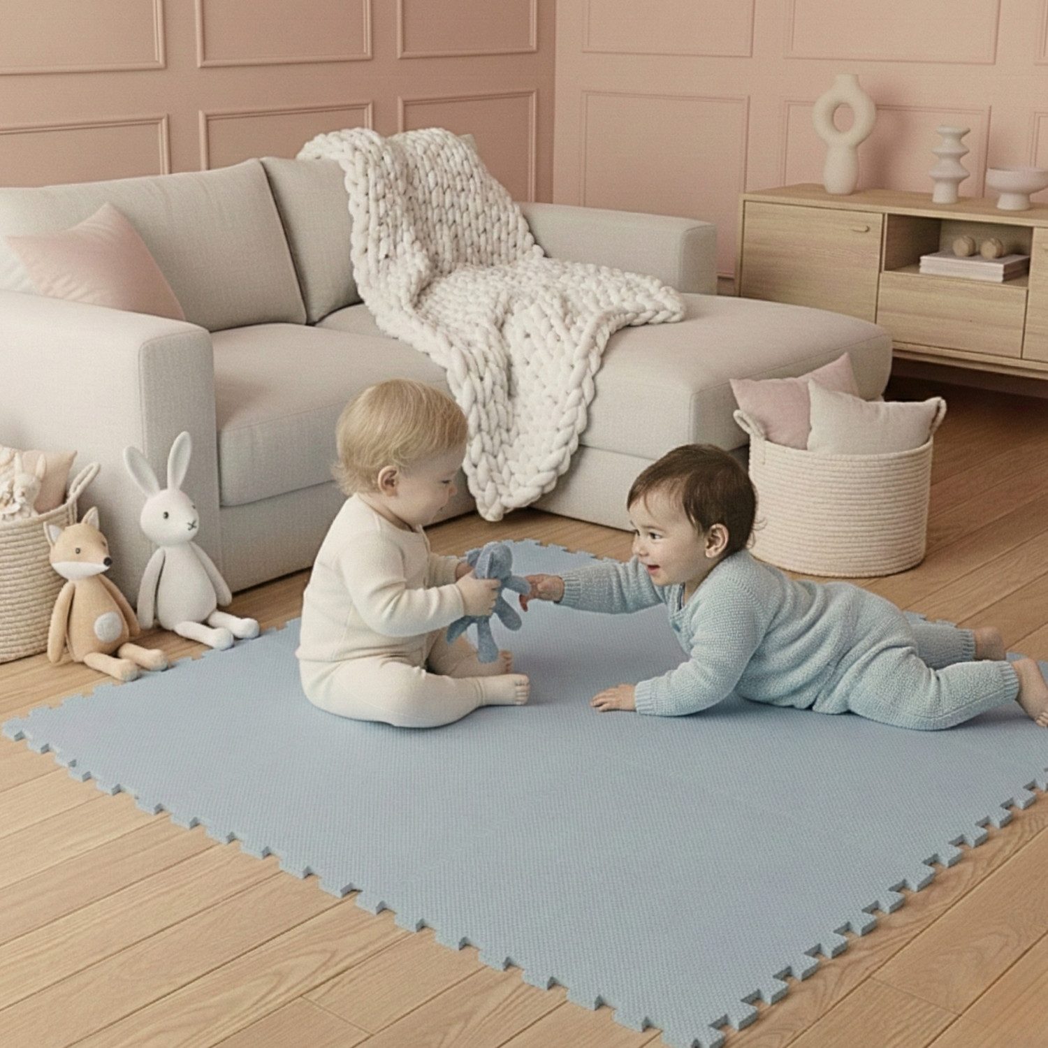 LittleTom Puzzlematte ab dem 1. Tag - 9 Teile Baby Spielmatte - 30 x 30 Kinder Krabbelmatte, (9-tlg), Spielunterlage für Babys und Kleinkinder - Kinderzimmer Puzzleteppich
