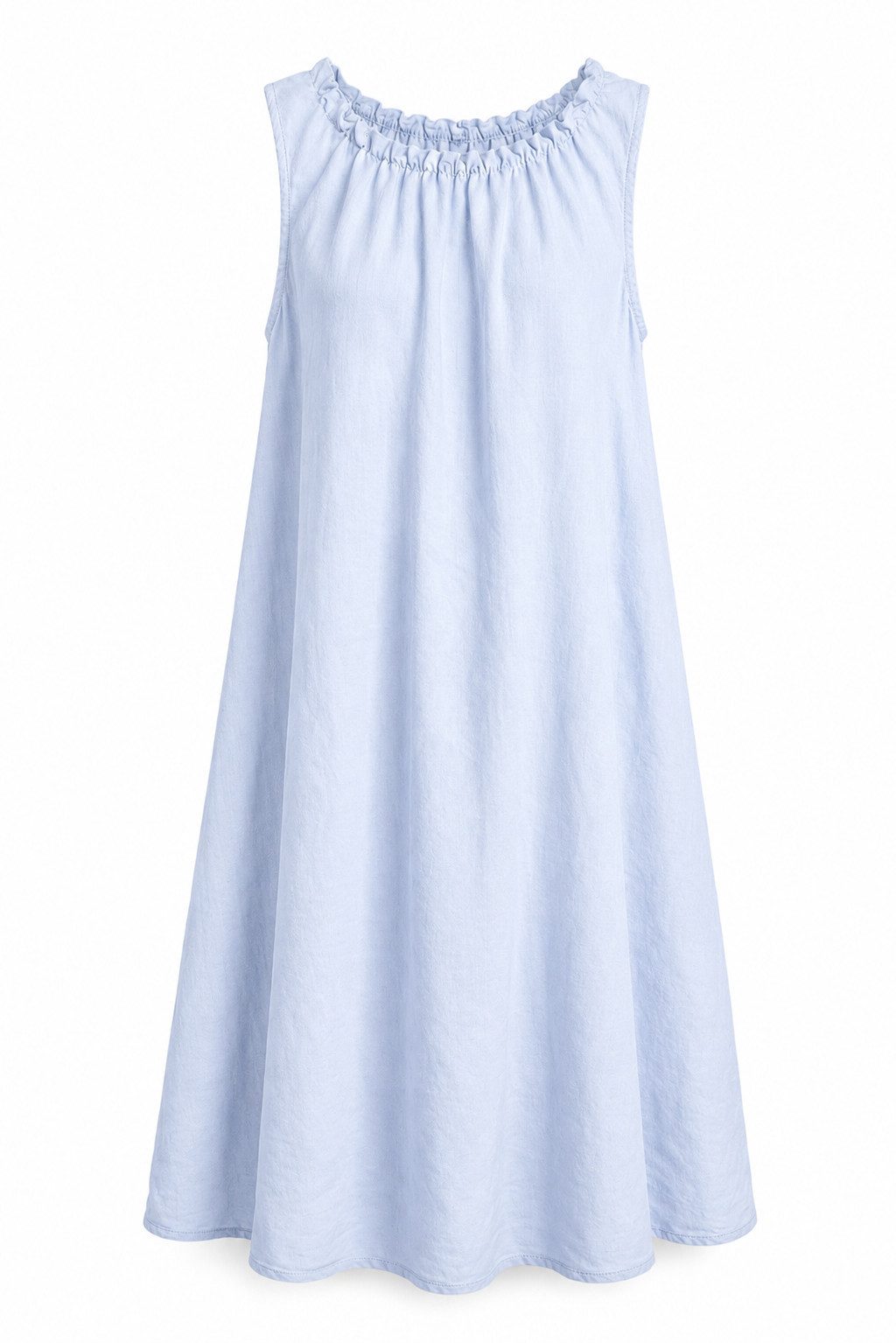 ITALY VIBES Sommerkleid - leichtes Viskosekleid mit gerafftem Kragen - Damen Kleid ONE SIZE - passend für Größen M bis XL