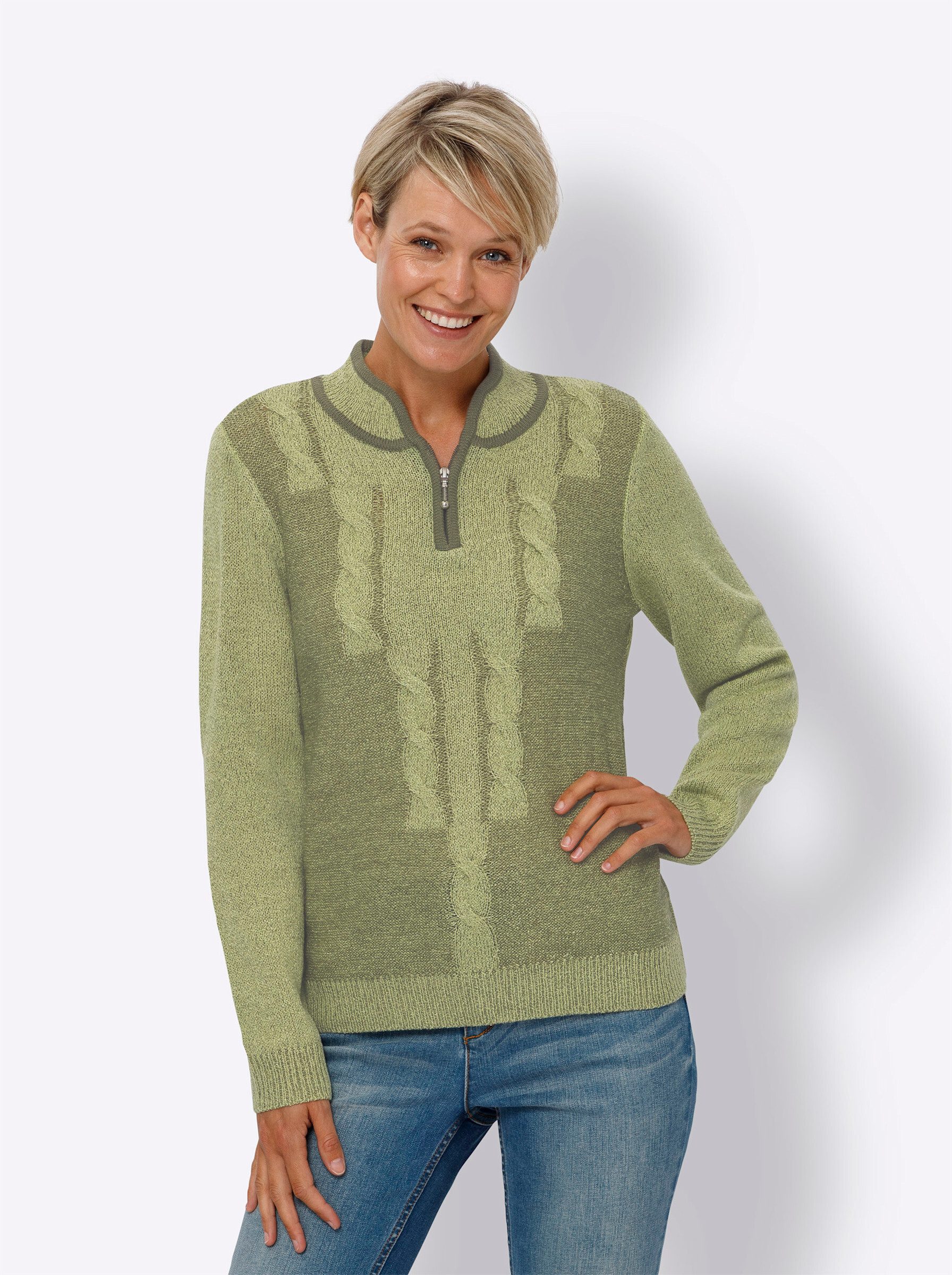 Strickpullover Stehkragenpullover