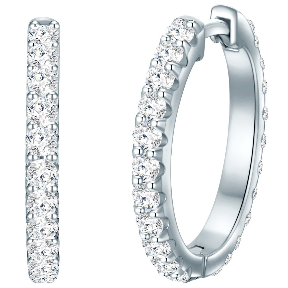 Trilani Paar Creolen silber, mit Zirkonia günstig online kaufen