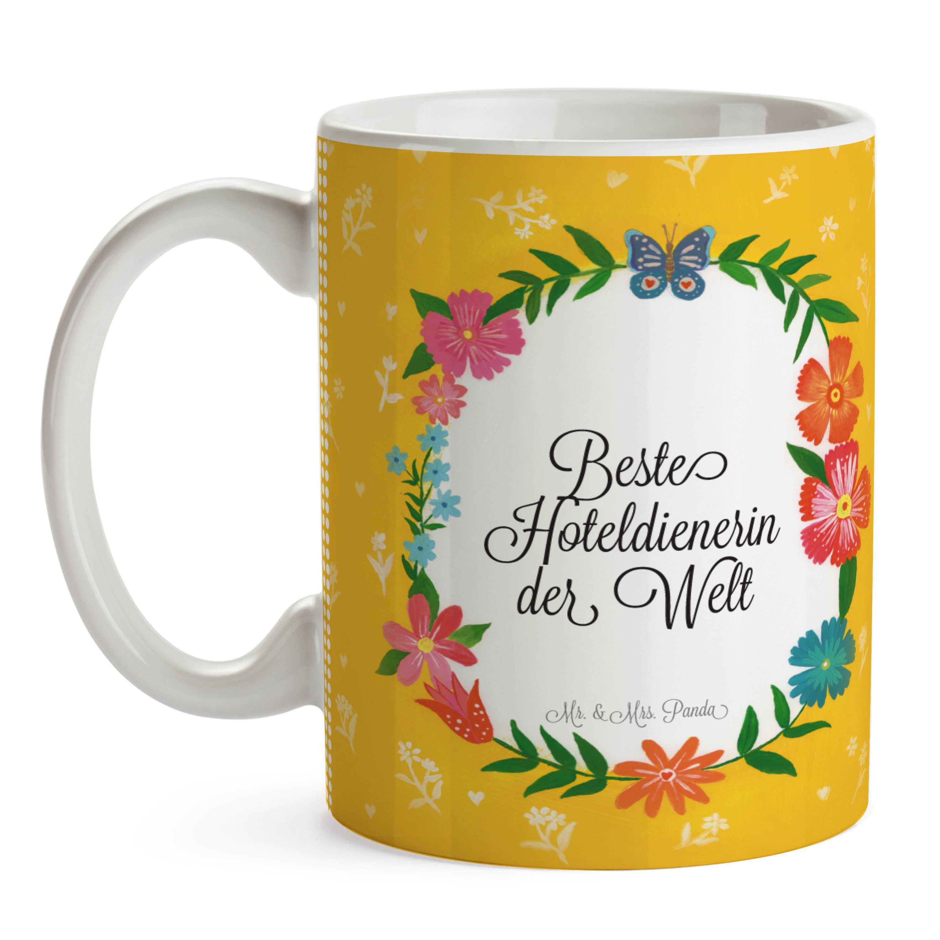 Mr. & Mrs. Panda Tasse Tasse Hoteldienerin Bachelor, Ausbi, Keramik Keramiktasse, Motive, Geschenk, 