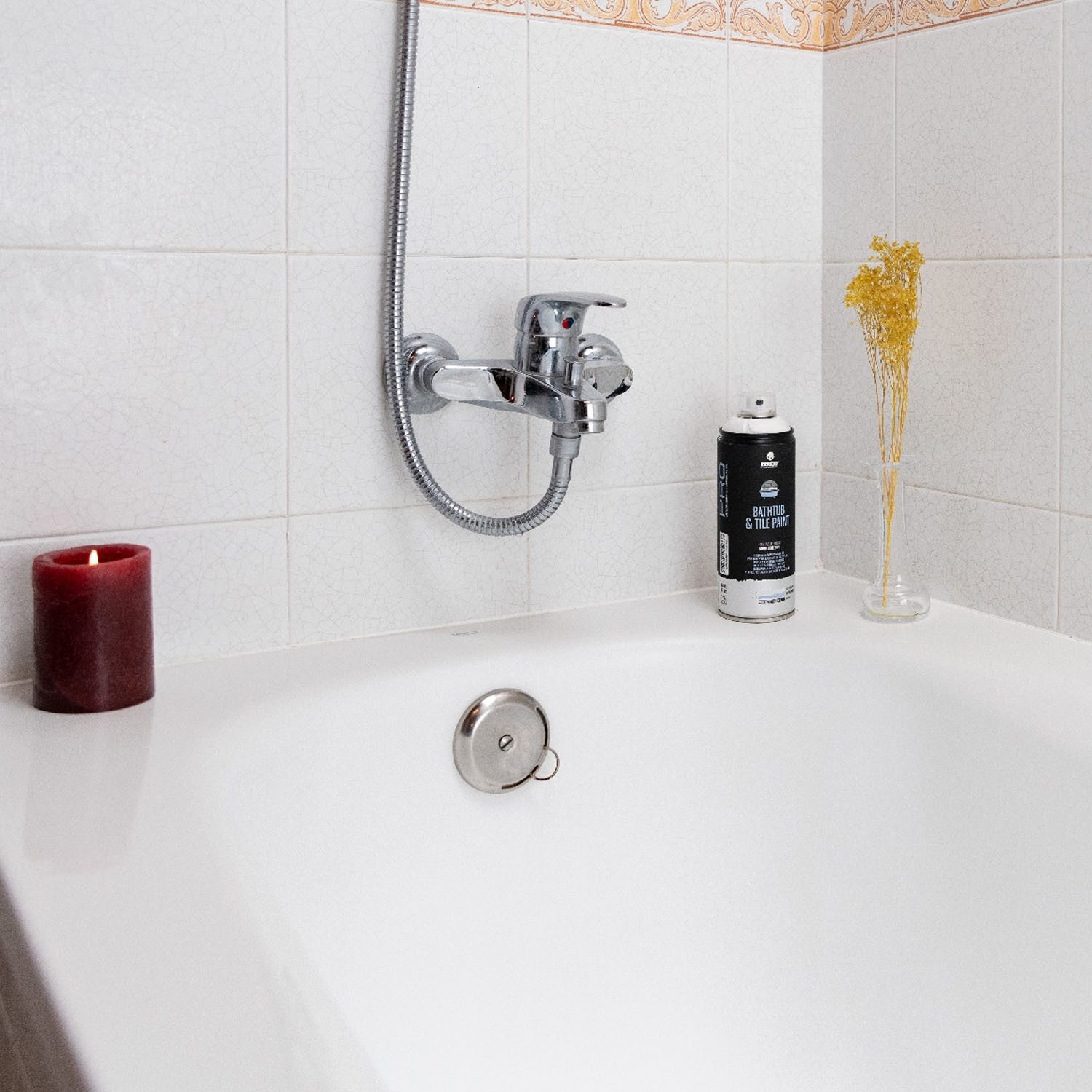 MTN Sprühlack Badewannen- & Fliesenlack Spray, Weiß, 400ml, Epoxid Renovierlack