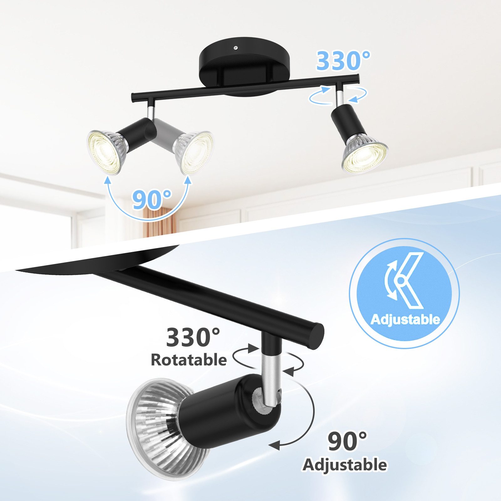 BlingBin Deckenleuchten Deckenstrahler LED Deckenlampe Schwenkbar günstig online kaufen