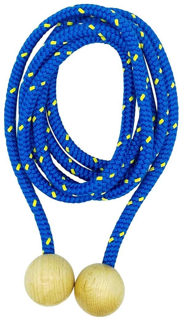 GICO Springseil GICO Springseil aus Holz, buntes Seil, 250 cm blau