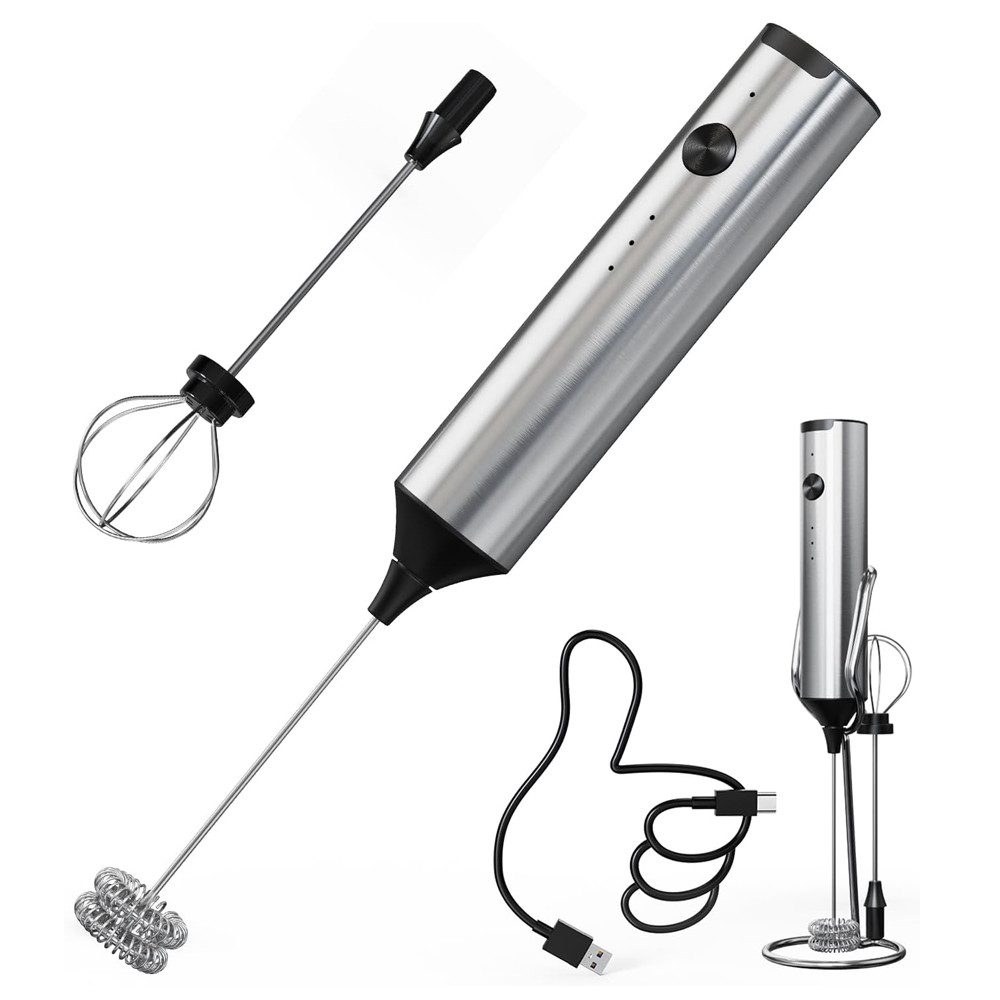 TUWENA Milchaufschäumer Milchaufschäumer Stab elektrisch, USB-C Wiederaufladbarer Aufschäumer