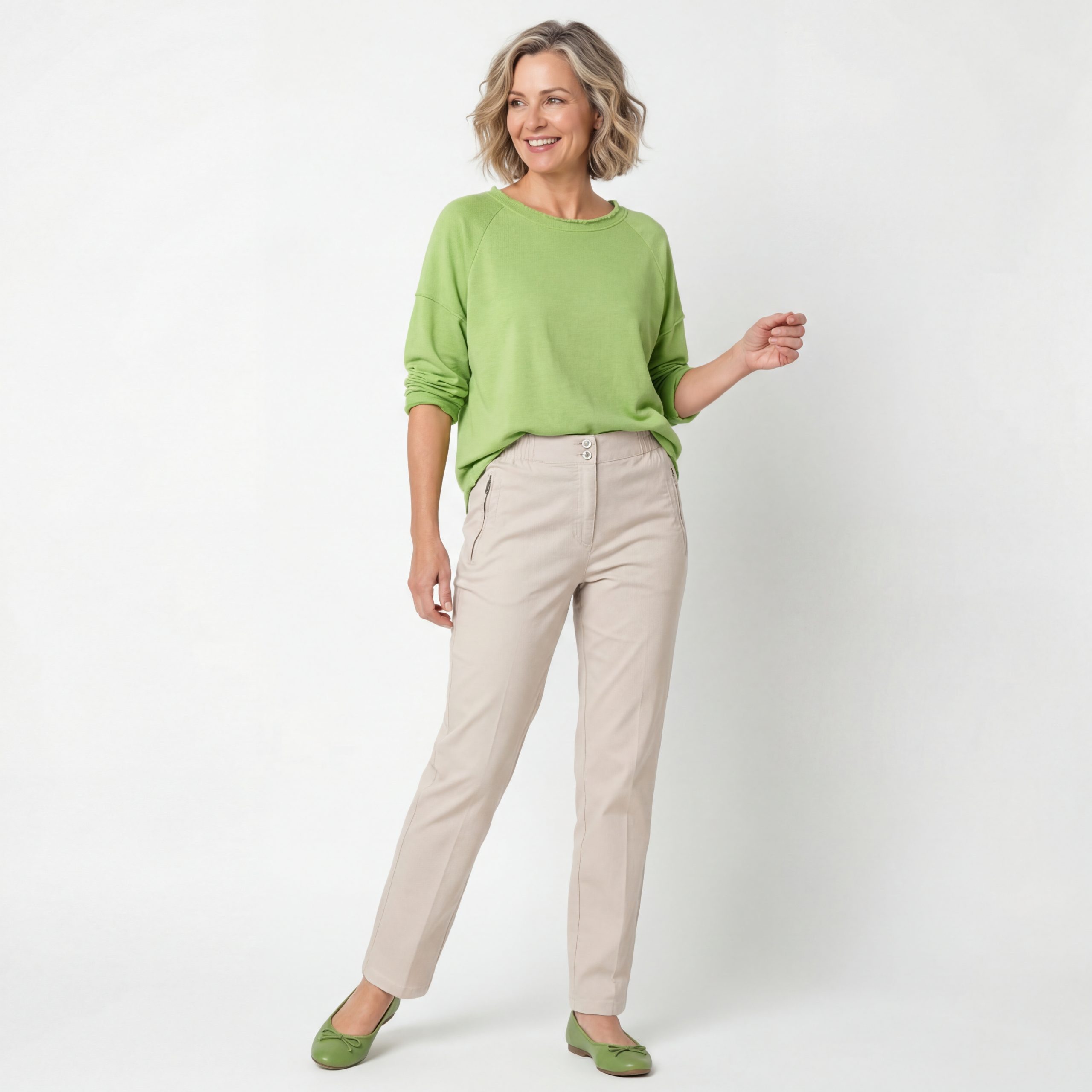 Aurela Damenmode Straight-Jeans Stretch Jeans Damen Schlupfhose Kurzgröße Jeanshose Denim mit Gummizug, Größe 36 bis 54