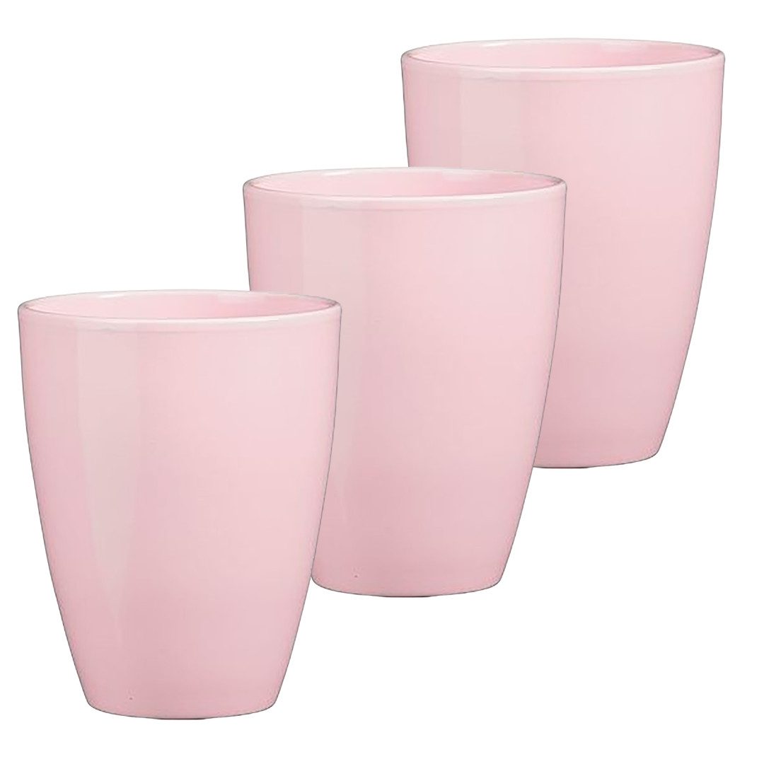 Annastore Übertopf 3 x Orchideentopf aus Keramik - Orchideenübertopf - Blumenübertopf, H 17 cm - Ø 13,5 cm