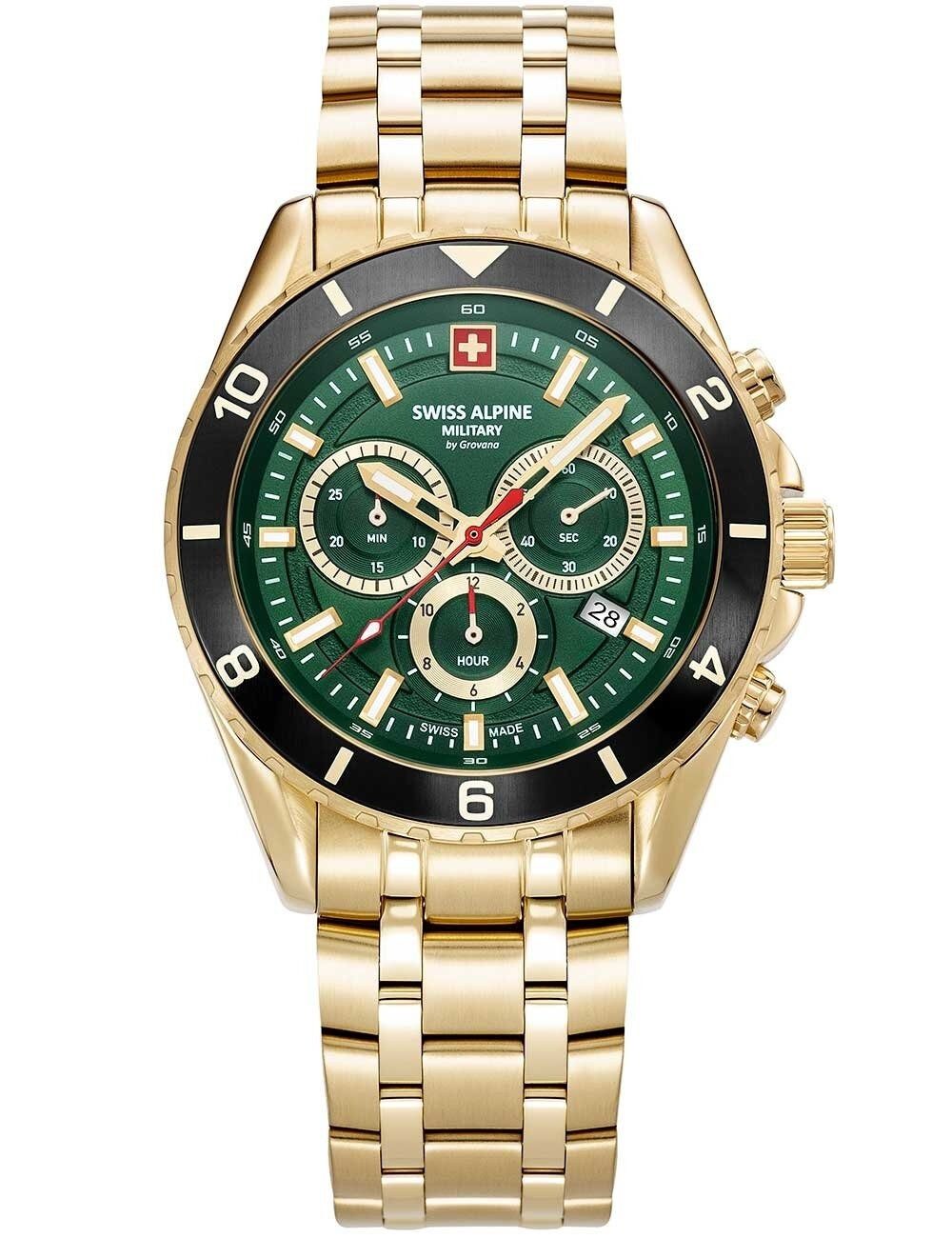 Swiss Alpine Military Chronograph Schweizer Alpen-Militär. 7034-9118