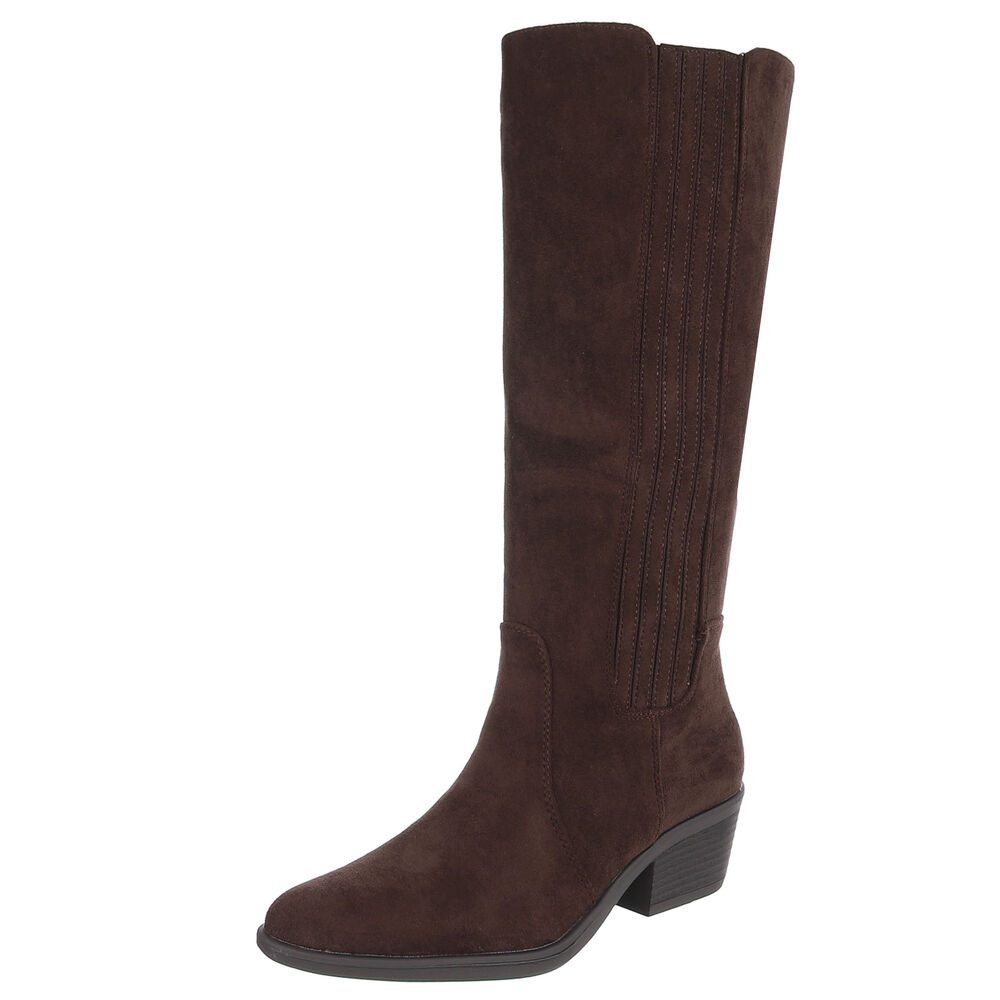 Ital-Design Damen Kniehoher Stiefel mit Blockabsatz, elegant Stiefel (92002440) Blockabsatz Stiefel in Braun