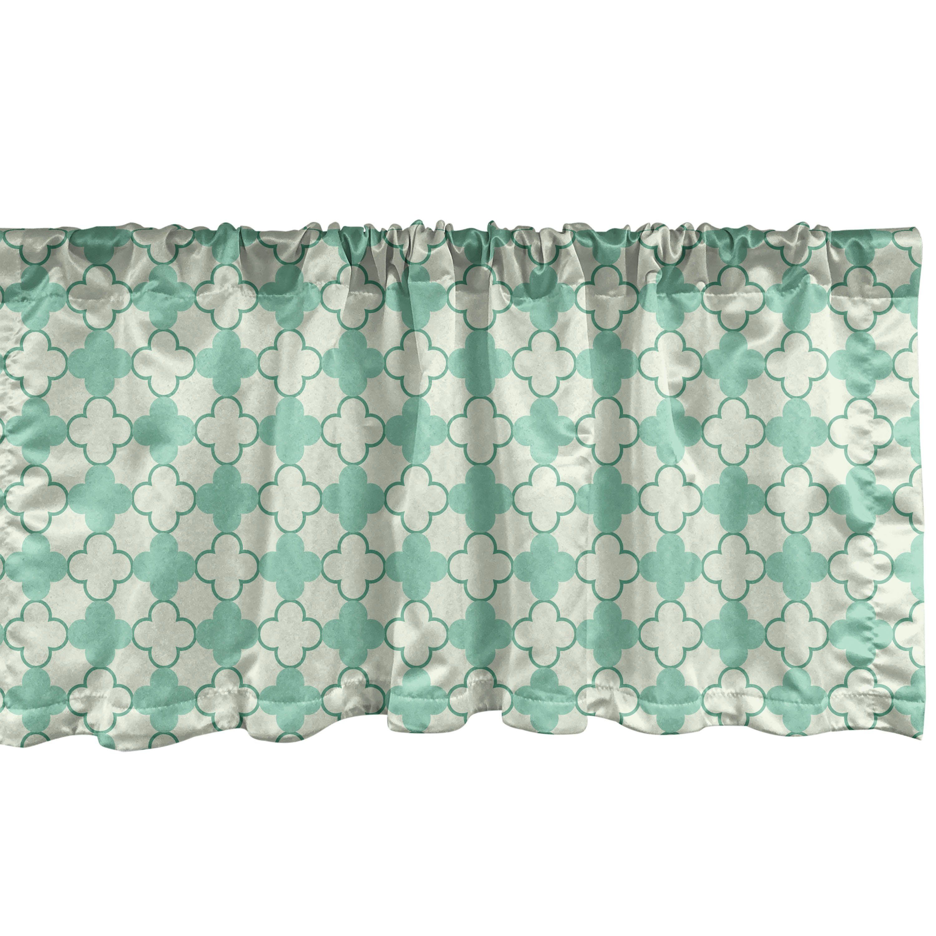 Scheibengardine Vorhang Volant für Küche Schlafzimmer Dekor mit Stangentasche, Abakuhaus, Microfaser, viktorianisch Blumenmotiv Feminine