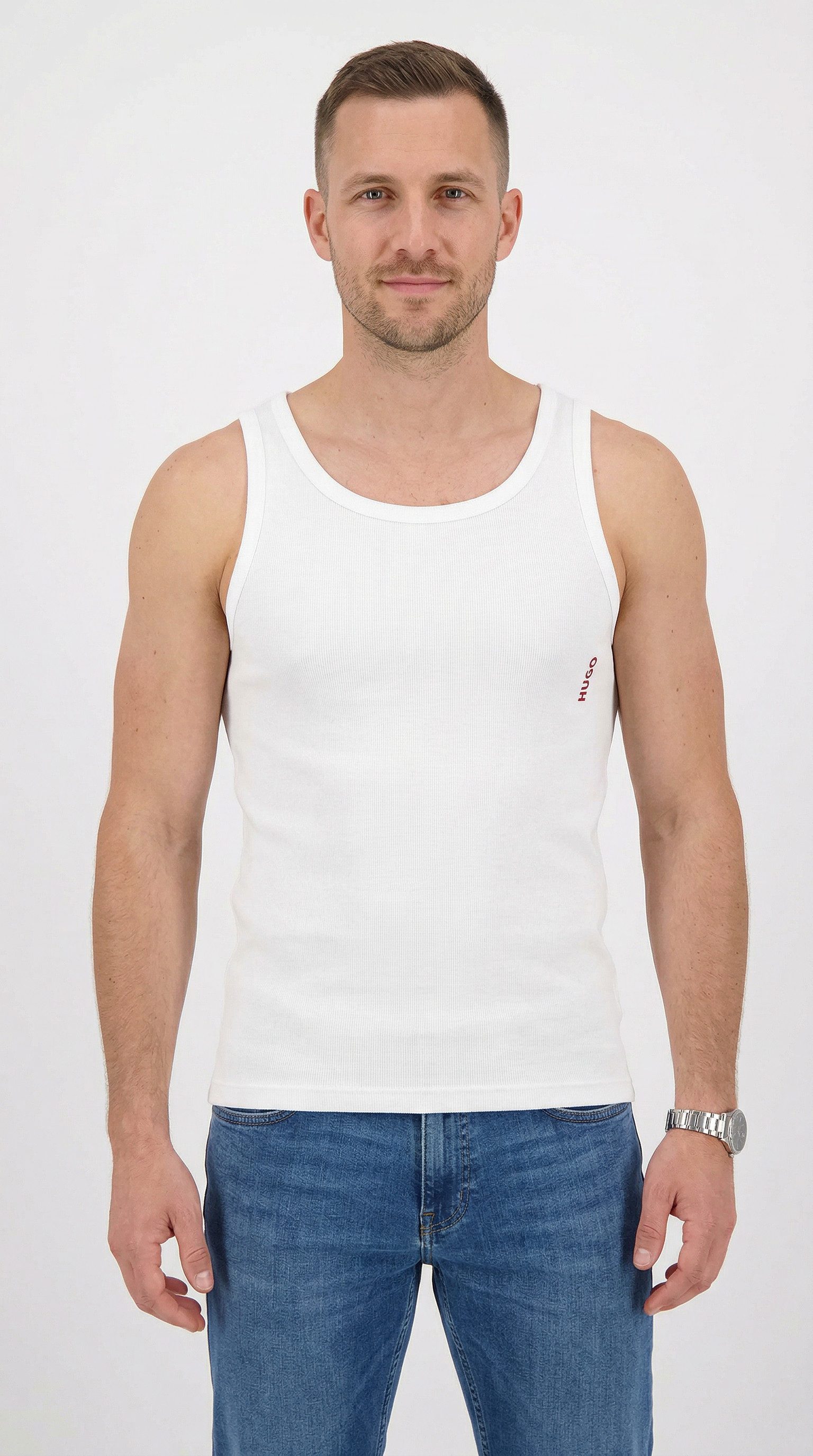 HUGO Ripptanktop (Packung, 3-tlg., 3er) Basic, Rundhals