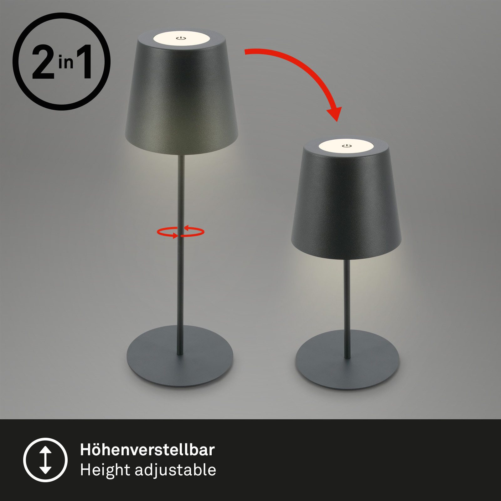 Briloner Leuchten LED Außen-Tischleuchte Coloris, LED fest integriert – Bild 5 von 5