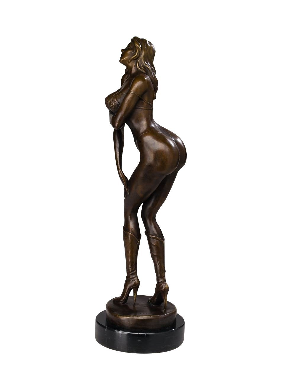 Erotik Akt Aubaho Frau Kunst Skulptur Bronzefigur Pin erotische Bronzeskulptur Bronze
