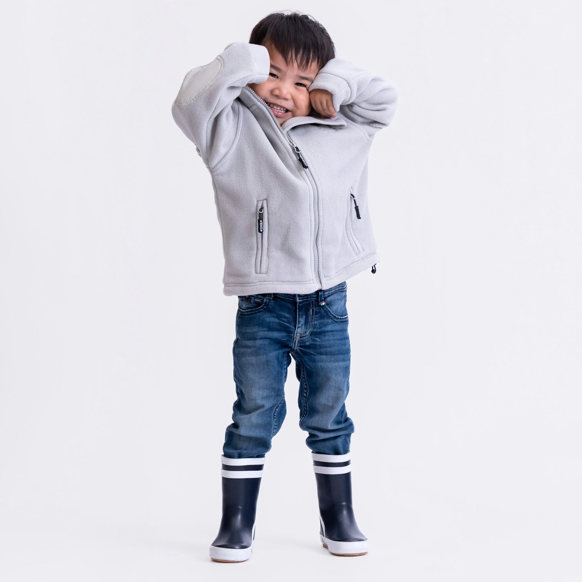 BMS Kapuzenfleecejacke BMS Fleecejacke für Kinder mit abnahmbarer Kapuze