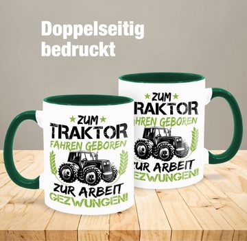 Shirtracer Tasse Zum Traktor fahren geboren - grün/schwarz, Keramik, Traktor