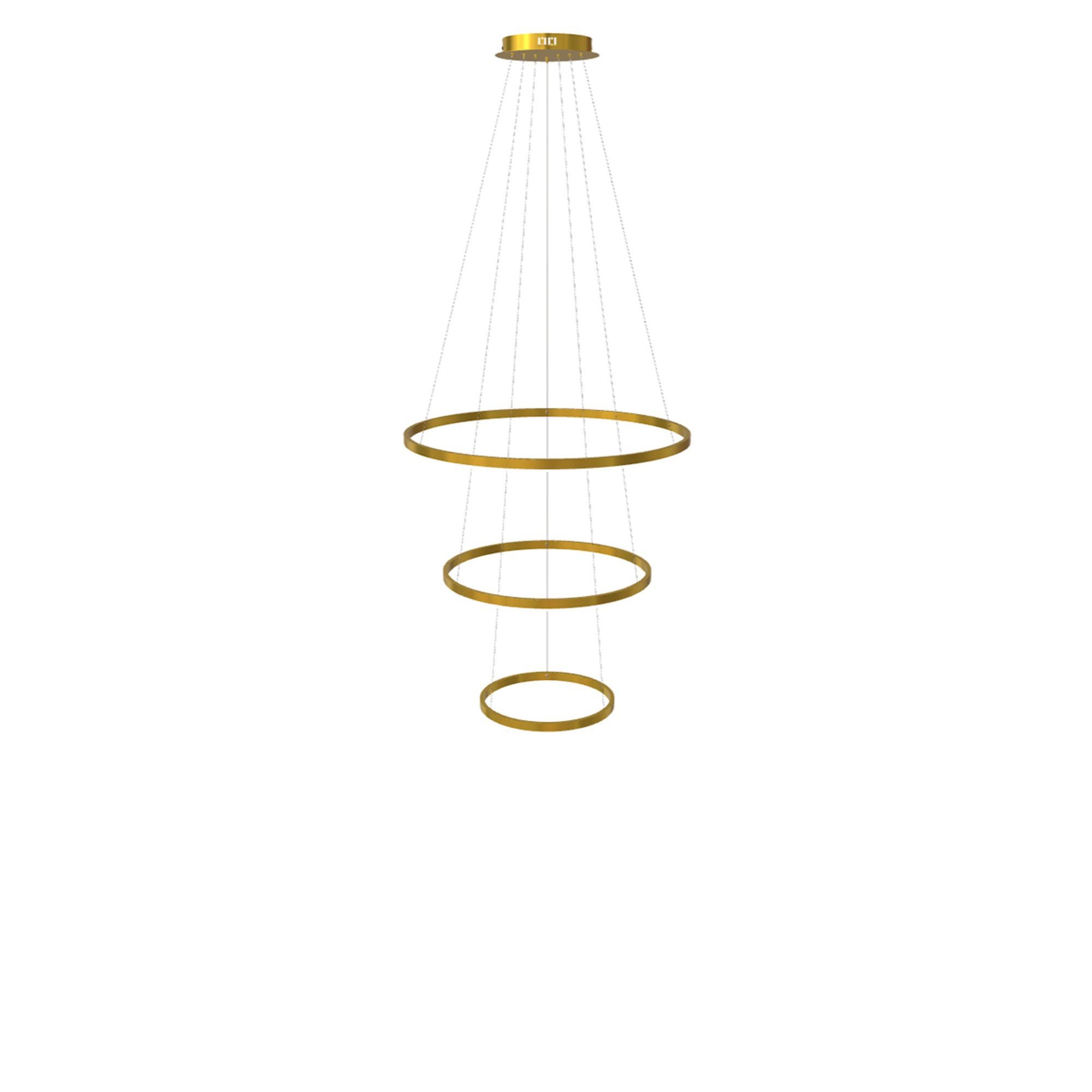 s.luce Pendelleuchte LED 3er-Ring Hängeleuchten Kombination Zentrisch Gold, Warmweiß