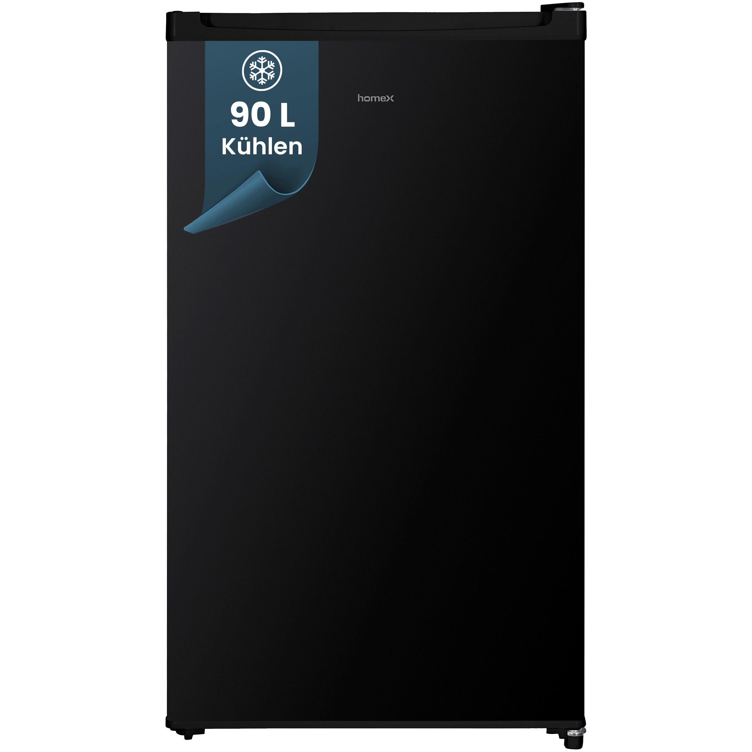 homeX Kühlschrank CS0881-B, 85 cm hoch, 47.5 cm breit, 90 Liter, Vollraumkühlschrank ohne Gefrierfach, klein, freistehend