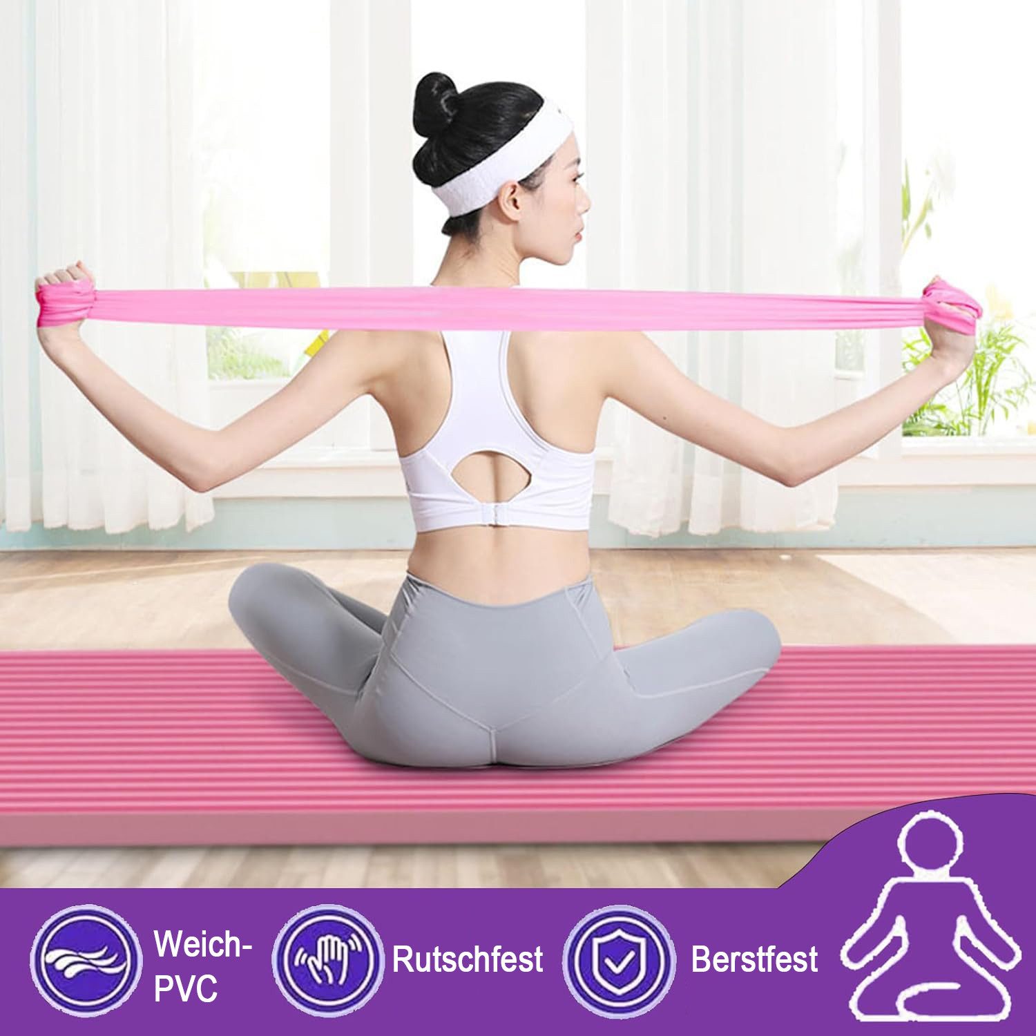 Refined Living Pilates-Ring Pilates Kit für Frauen Pilates Ball, Resistance Band, Pilates Ring (Pilates Set für Zuhause, Oberschenkeltrainer Yogaball Fitness zubehör, Fitnessbänder Set für Beine, Arme und Oberschenkel, Abnehm-Equipment), Geschenke für Familie, Liebhaber, Freundinnen, Ehefrauen