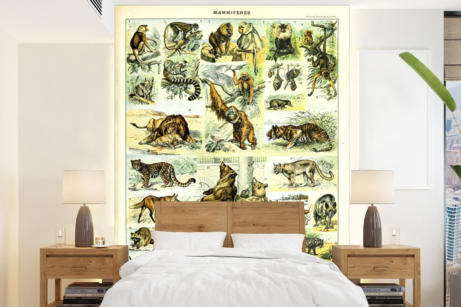 MuchoWow Fototapete Tiere - Affe - Bär, Matt, bedruckt, (4 St), Montagefertig Vinyl Tapete für Wohnzimmer, Wandtapete | Fototapeten