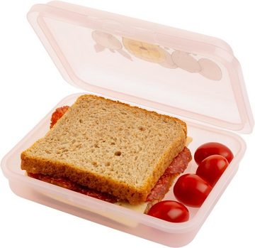 Centi Lunchbox Brotdose Kinder, Spülmaschinengeeignet, Brotdose ohne BPA, Kunststoff, (Set, 3-tlg., 15 x 12 x 5cm Farbe: Rosa), lebensmittelecht, Klappdeckel mit praktischem Klickverschluss