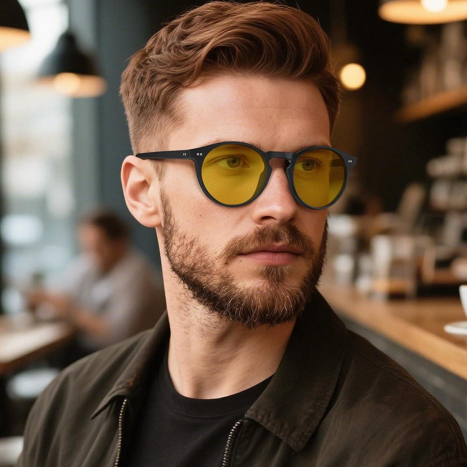 LuxusKollektion Retrosonnenbrille Sonnenbrille Herren polarisiert UV400 Fahren Reisen Schwarze Rahmen – Bild 2 von 5