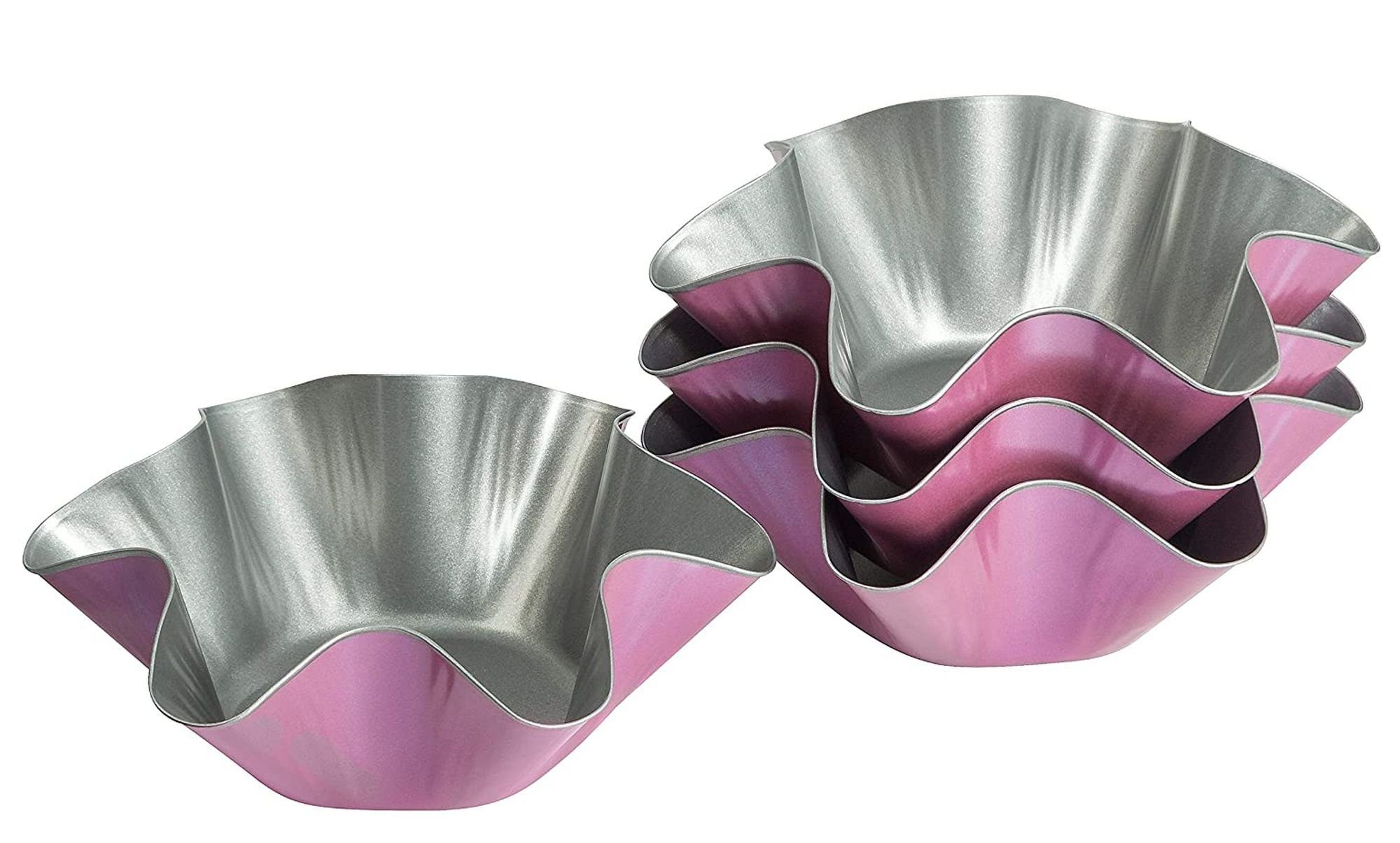 Backform Backförmchen 4er Set gewellt Brioche Backform 16cm Rosa Creative
