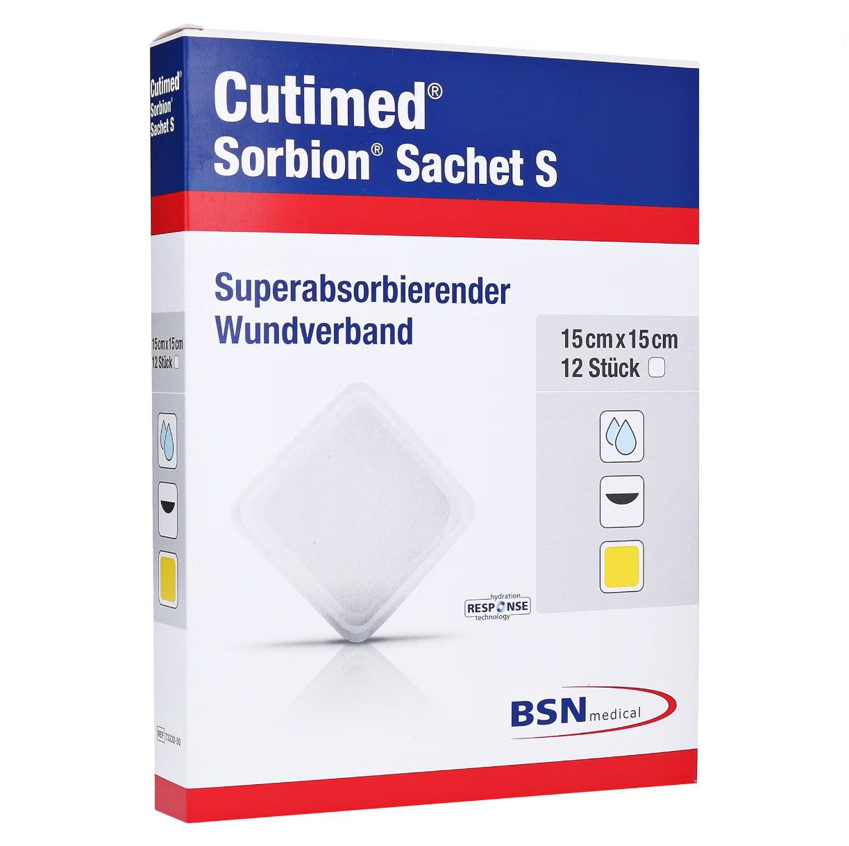 BSN medical GmbH Wundpflaster CUTIMED Sorbion Sachet S Wundauflage 15x15 cm (Spar Set, 12 St., Einfache Anwendung Wundauflage), Schutz vor Wundinfektionen Feuchtes Wundmilieu