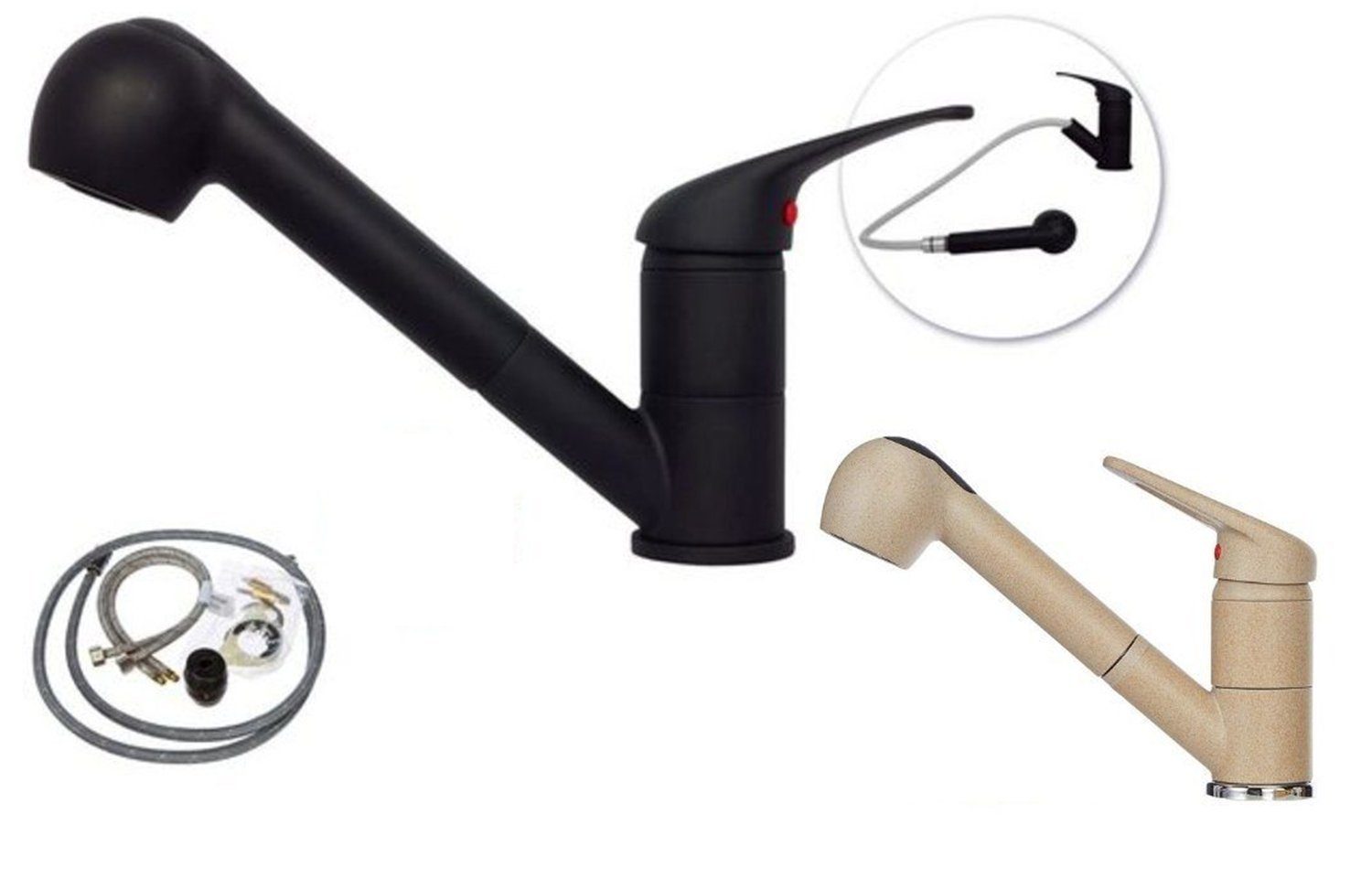 Faizee Möbel Küchenarmatur Wasserhahn ausziehbar Mischbatterie Armatur Spül günstig online kaufen