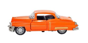 Welly Modellauto Retro Auto Modell mit Rückzug 1:38 Modellauto Metall 50 (Orange), Spielzeugauto
