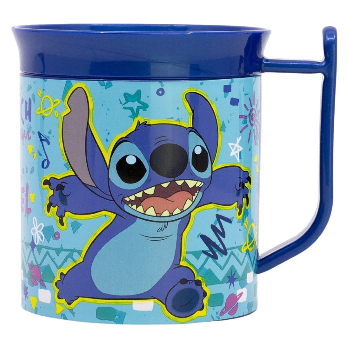 Lilo & Stitch Becher - Mikrowellengeeigneter Kunststoffbecher 400 ml – für Kinder, 1-tlg., besonders leicht und praktisch
