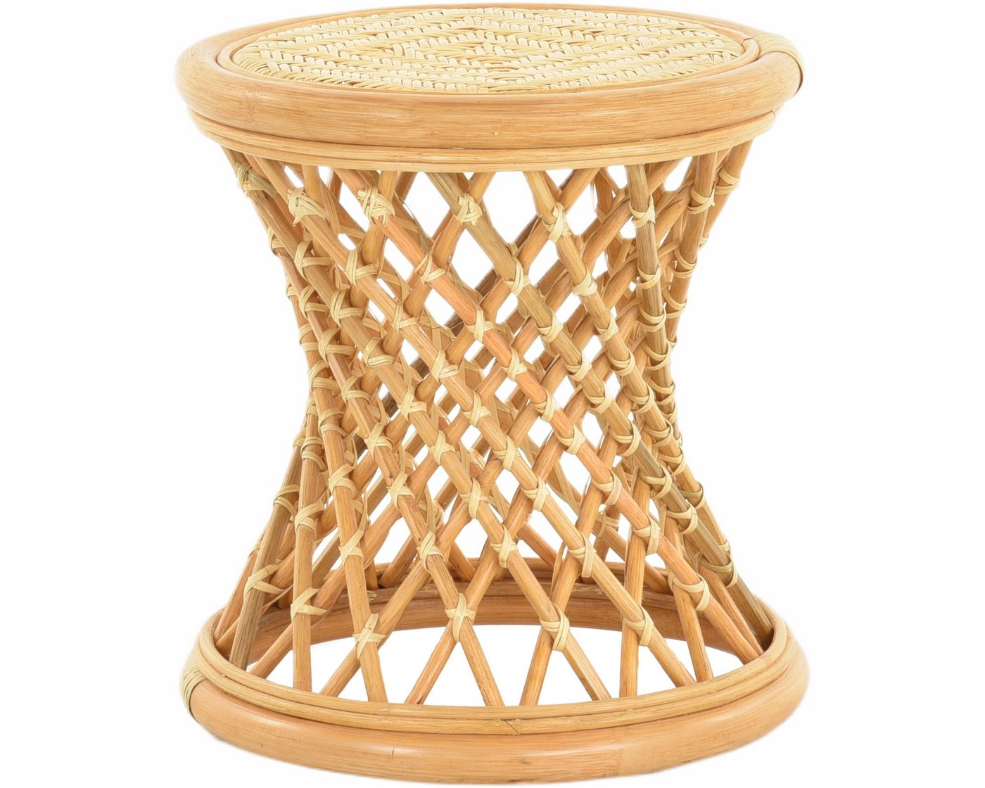 Krines Home Fußhocker Rattan Hocker Sitzhocker Rattanhocker Blumenhocker Schemel Badhocker, geflochten