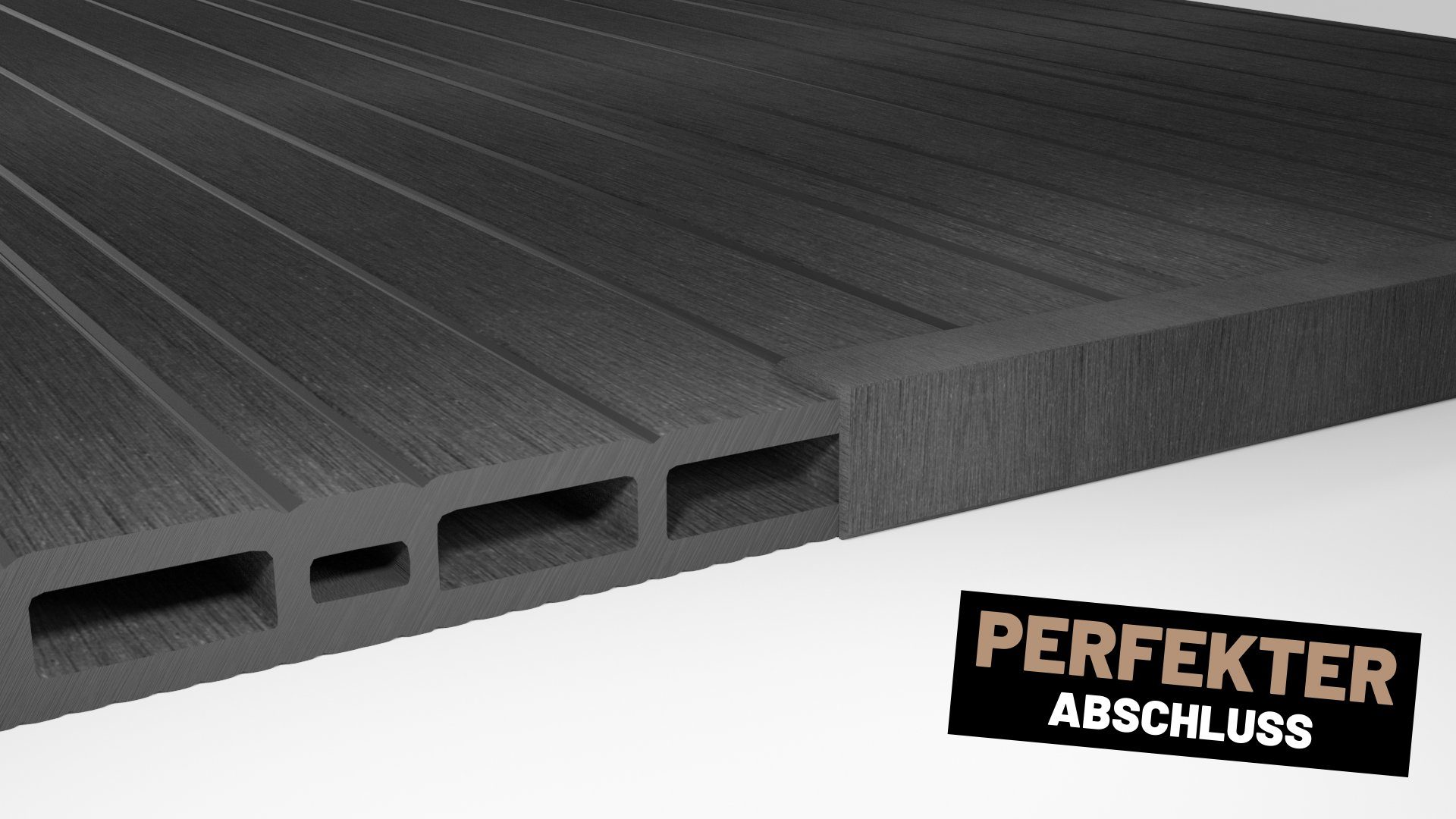 Endorphin Terrassendielen ® WPC Abschlussleisten 10er Set Hellgrau 110cm Winkelprofil 5,5 x 4,5c, BxL: je 5.5x110.0 cm