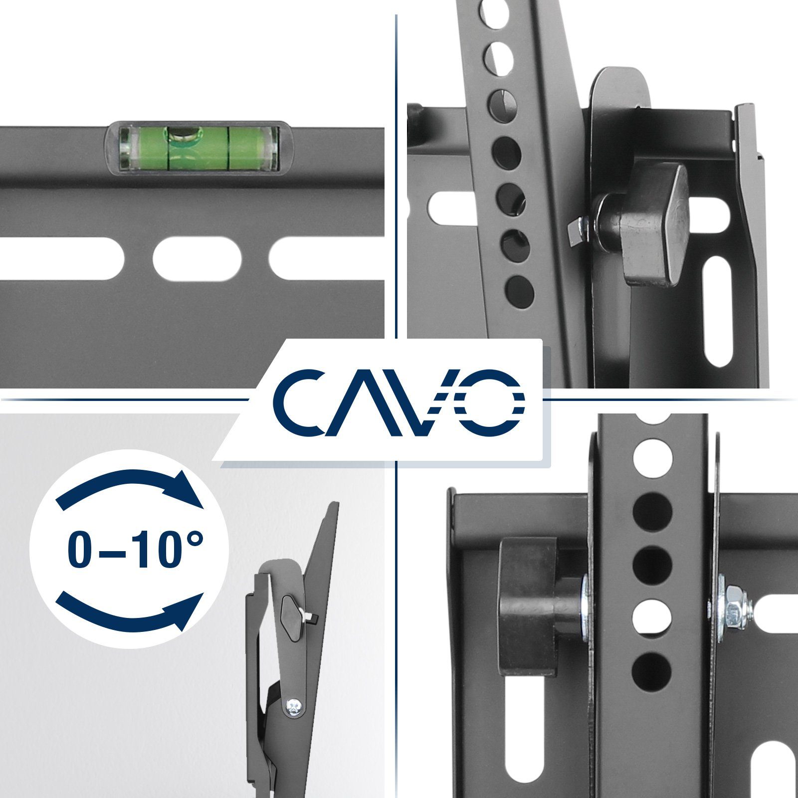 CAVO TV-Wandhalterung TV-Halterung neigbar, für Flach & Curved Fernseher & Monitor, (bis 42 Zoll, für 23 - 42 Zoll Bildschirme bis 50 kg, max. VESA 200x200 mm)