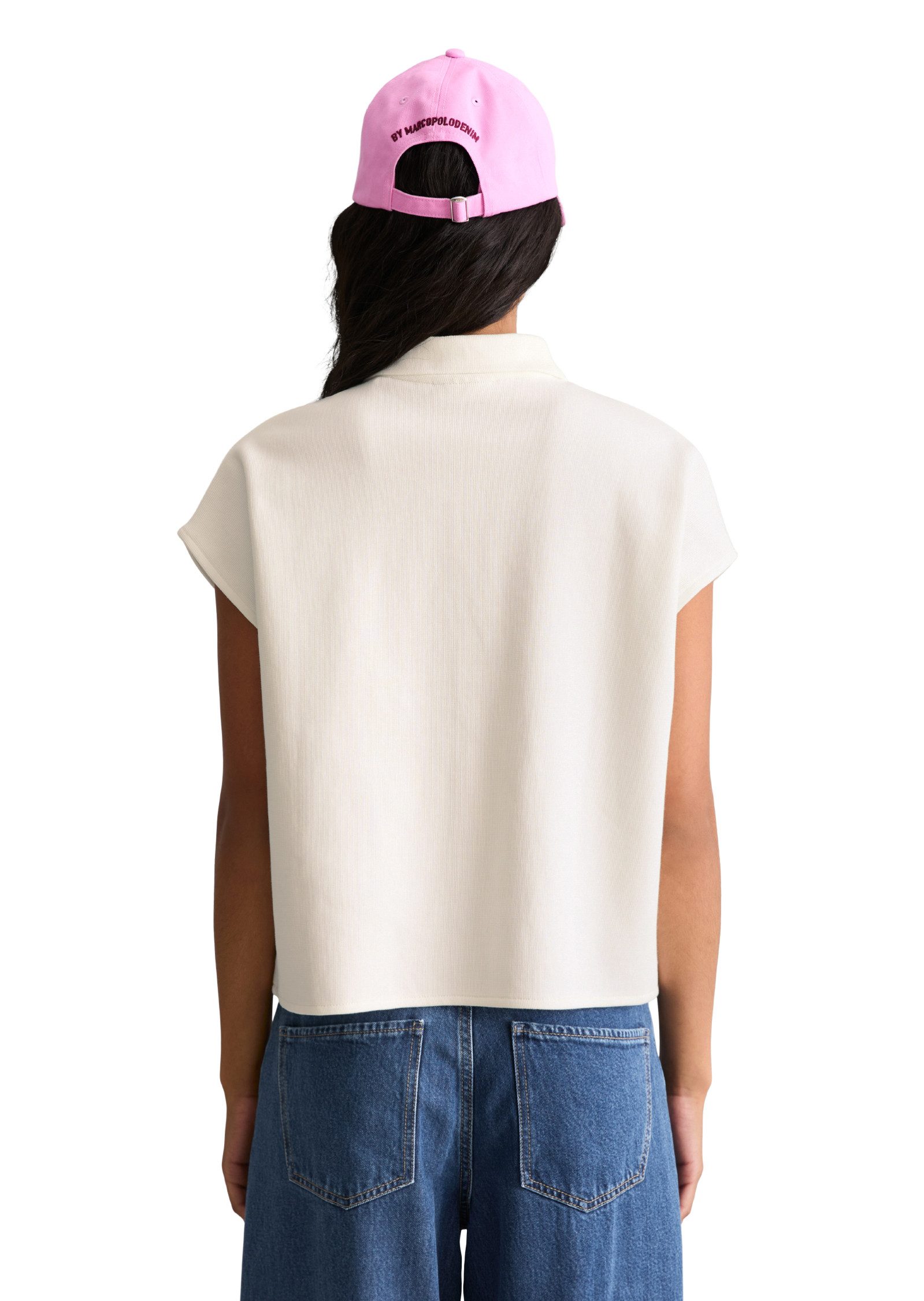 Marc O'Polo DENIM Poloshirt ärmellos wide aus Organic Cotton günstig online kaufen