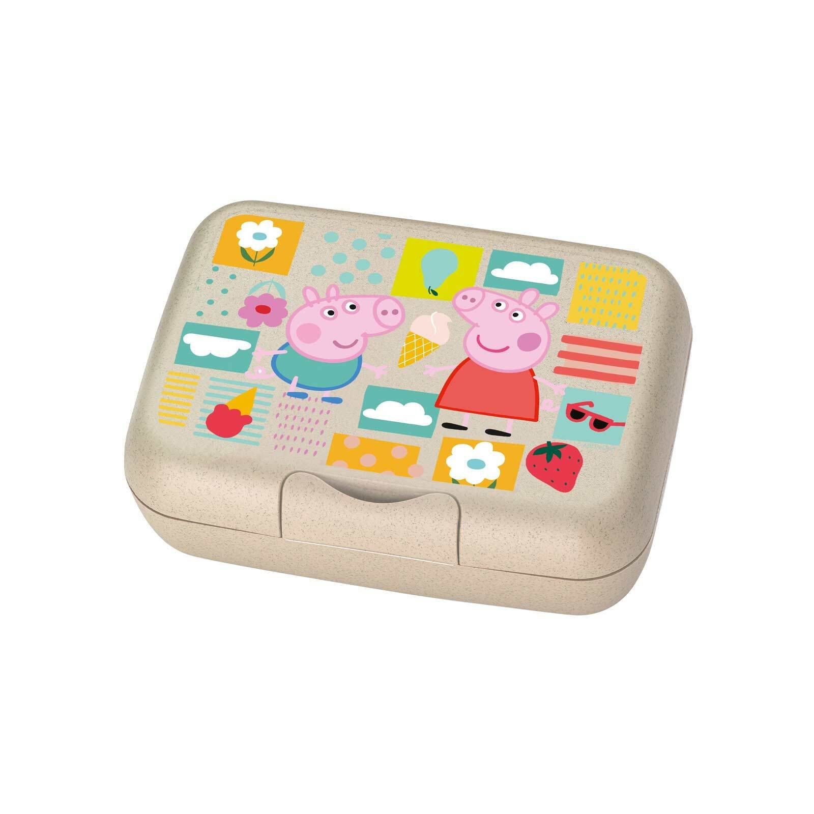KOZIOL Lunchbox Candy Lunchbox 19 x 13,5 x 6,5 cm, Kunststoff, (1-tlg), Spülmaschinengeeignet, Mikrowellenfest Peppa Pig organic sand