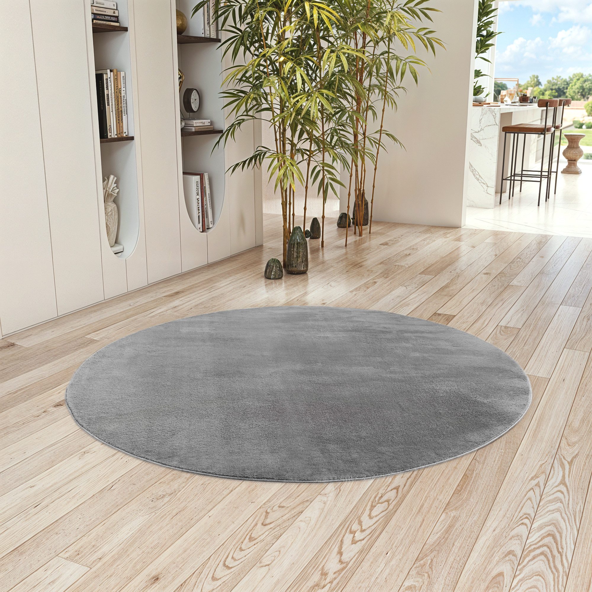 Teppium Teppich Unicolor - Einfarbig, Rund, Höhe: 11 mm, Kurzflor Teppich A günstig online kaufen