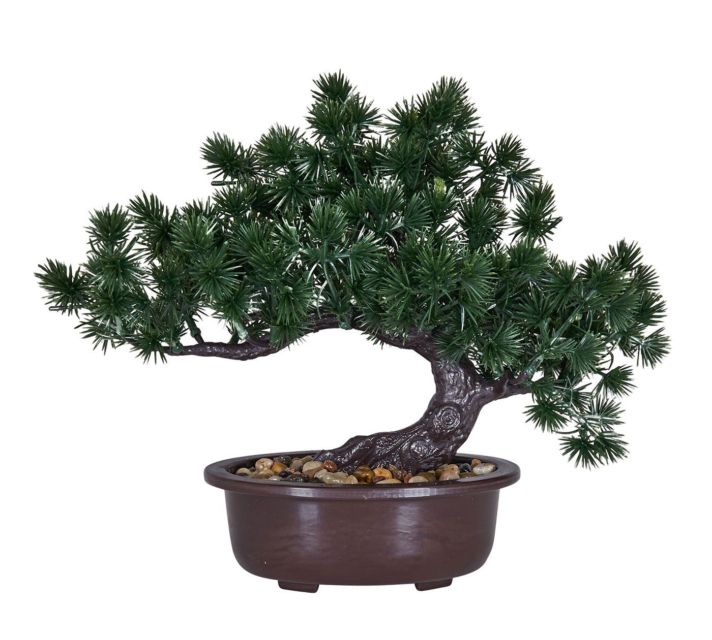 25x24cm Dekopflanze Grün Levandeo®, Kunstpflanze, Kunstblume Bonsai Kunstpflanze Braun